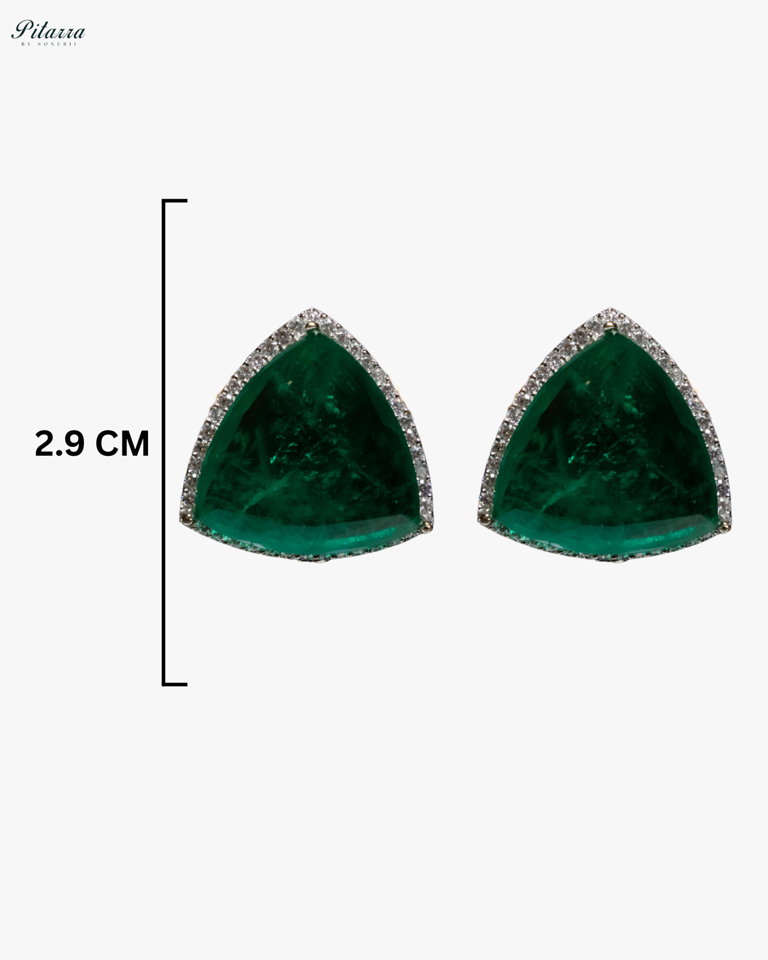 Green Colored Stone CZ Earrings