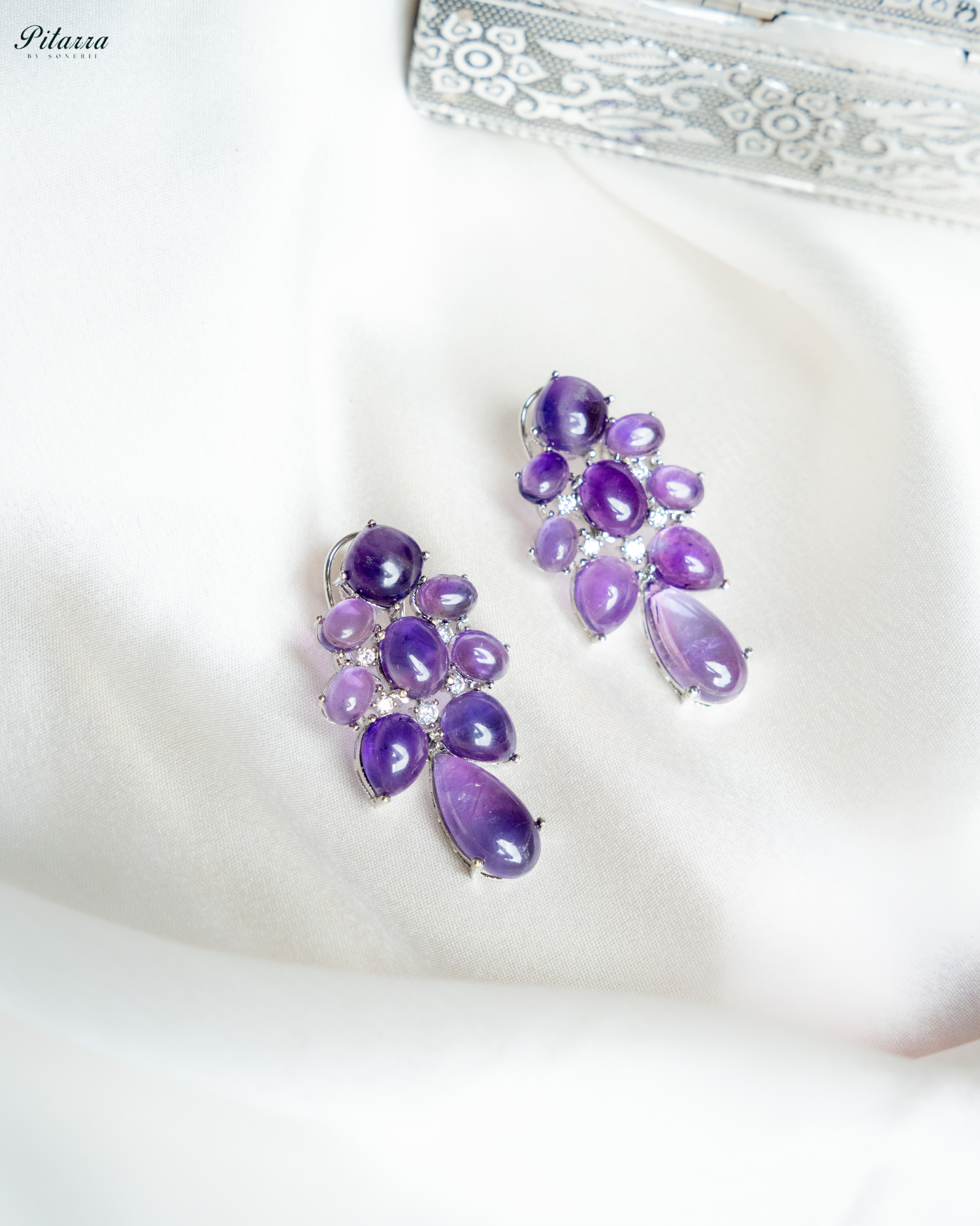 Purple Doublet Drop Earrings