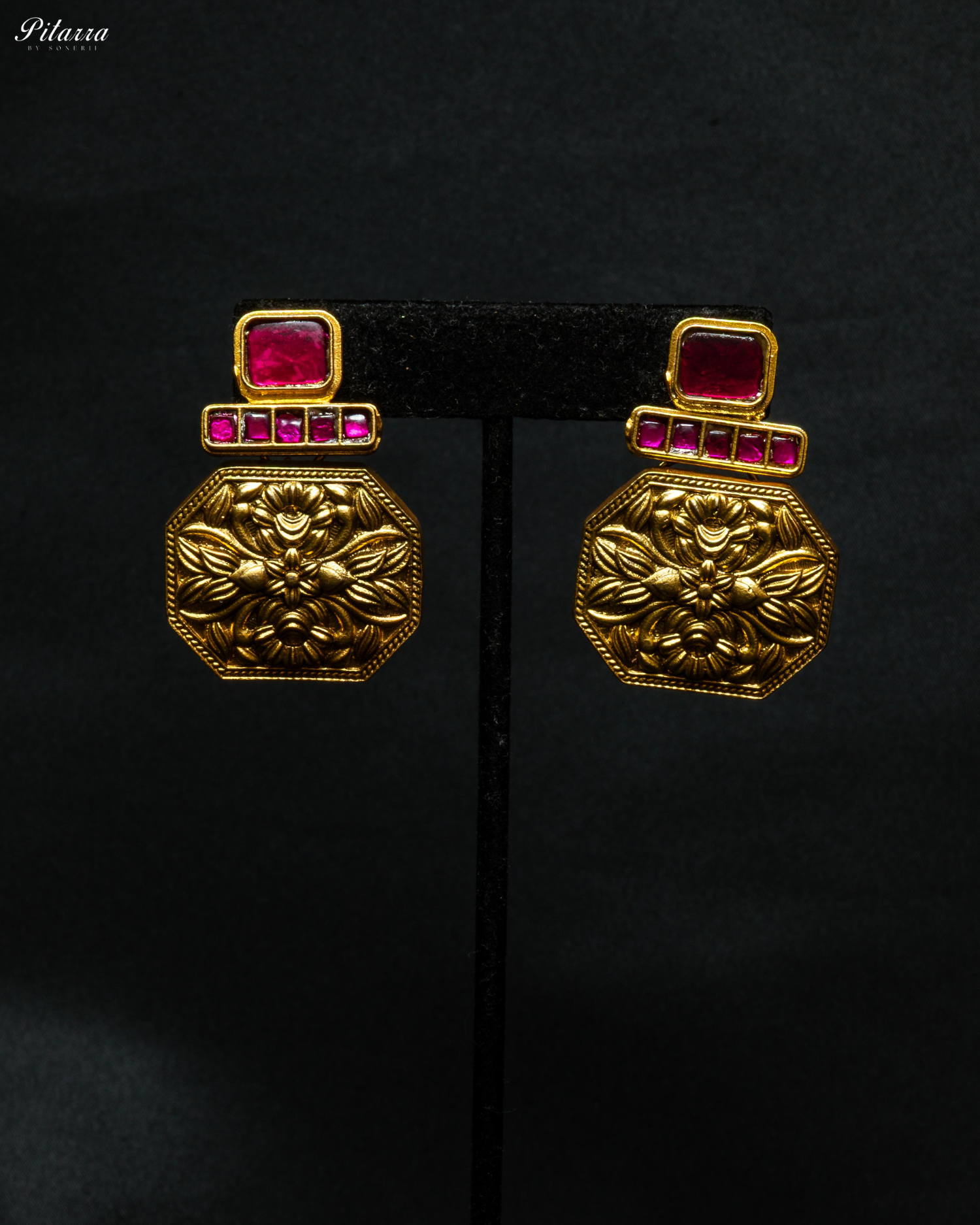 Pink Golden Empress Guloband Choker Set