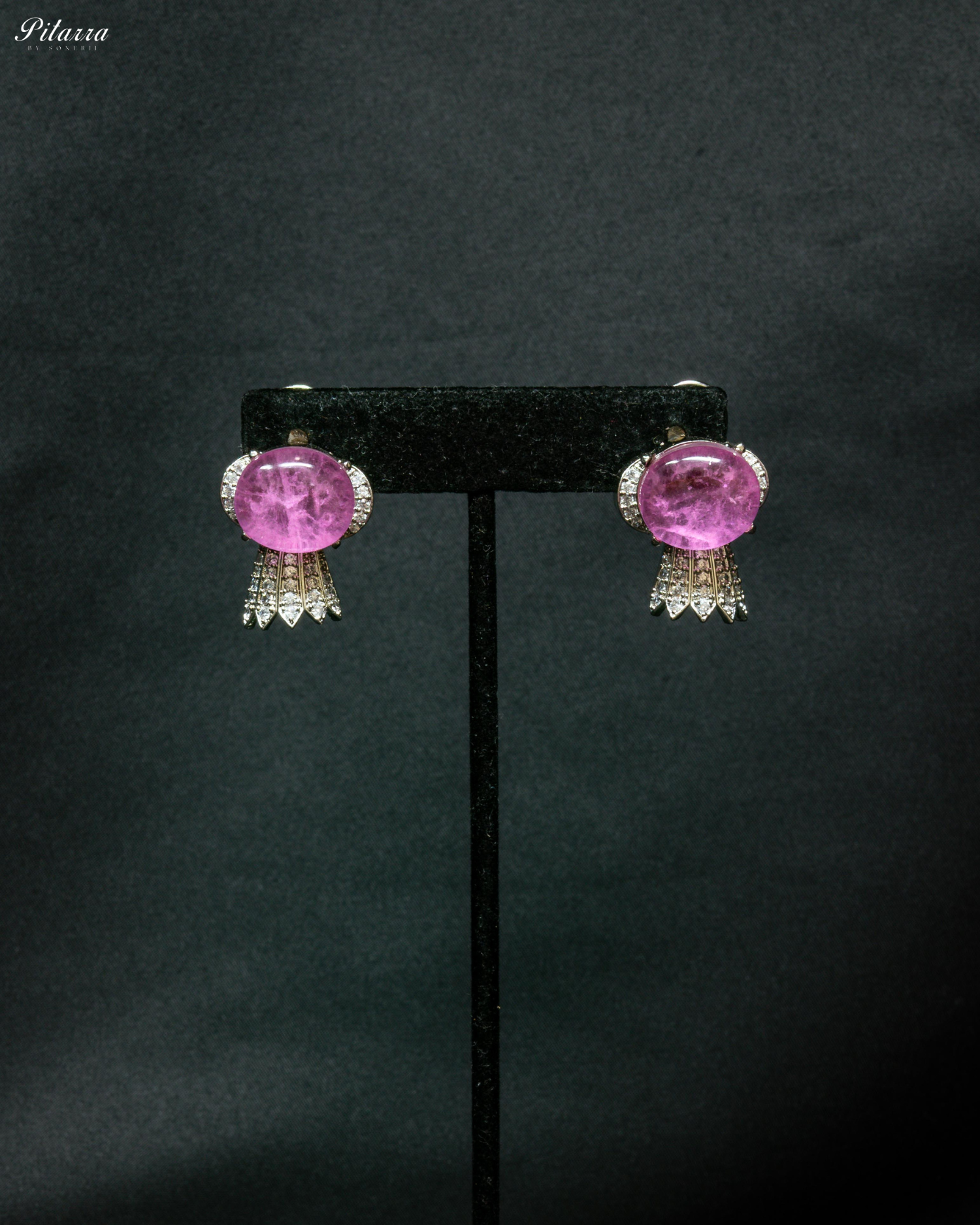 Pink Doublet Stone Cubic Zirconia Necklace Set
