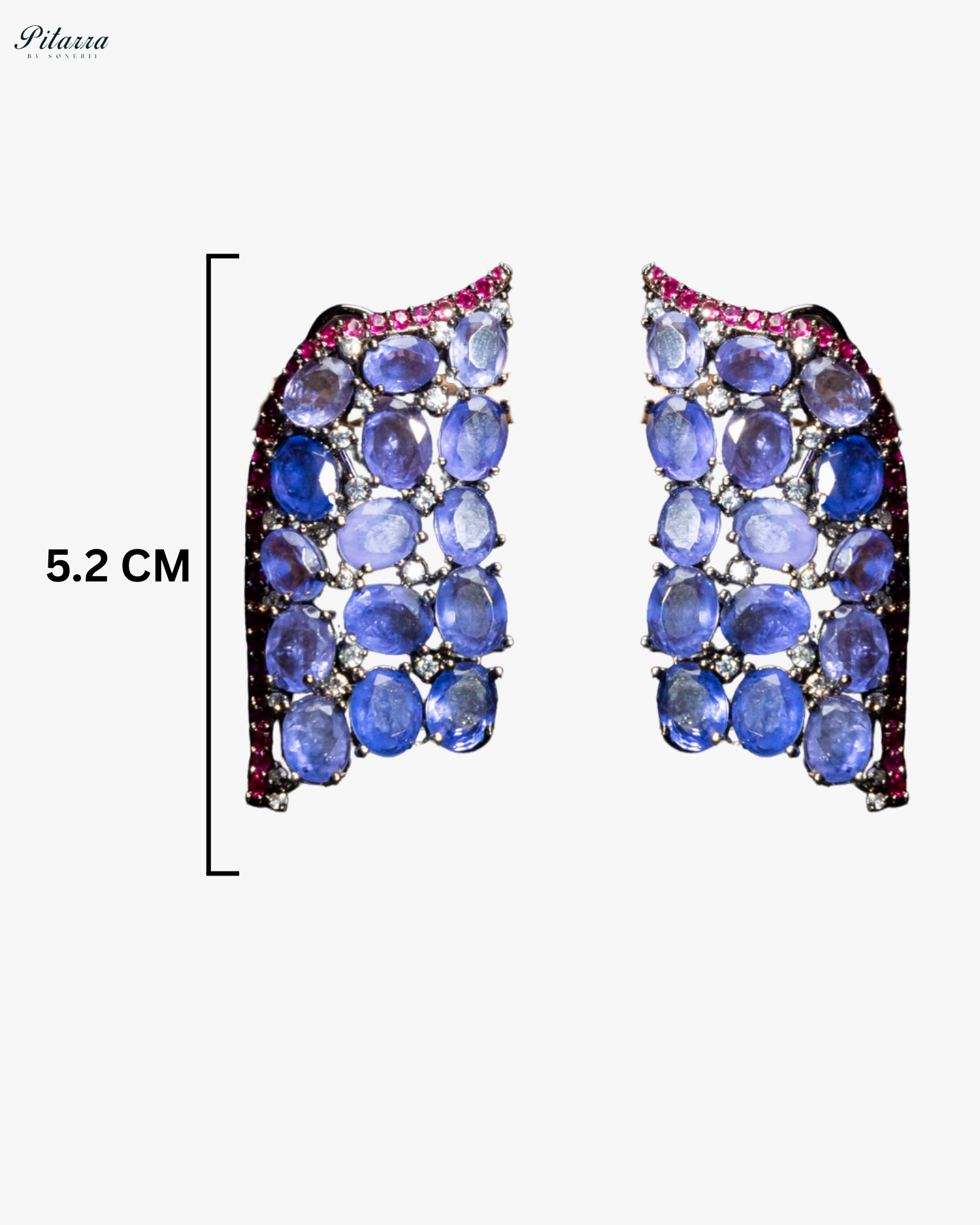 Blue Crystal CZ Stud Earrings