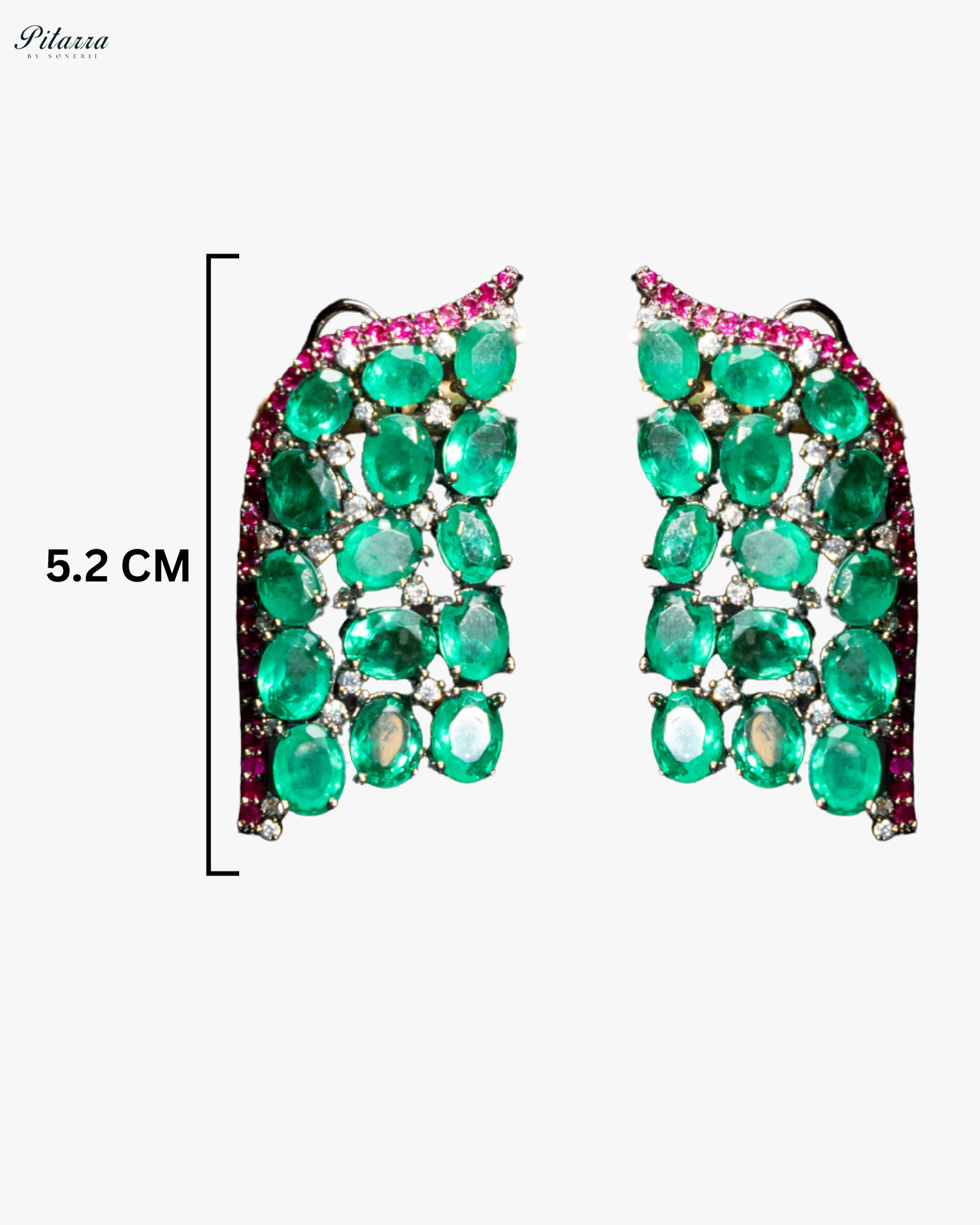 Green Crystal CZ Stud Earrings