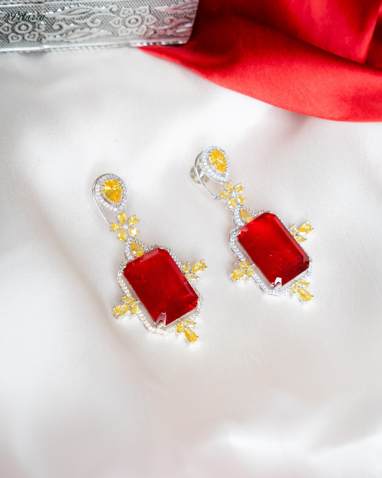 Red Doublet Dangler Earrings