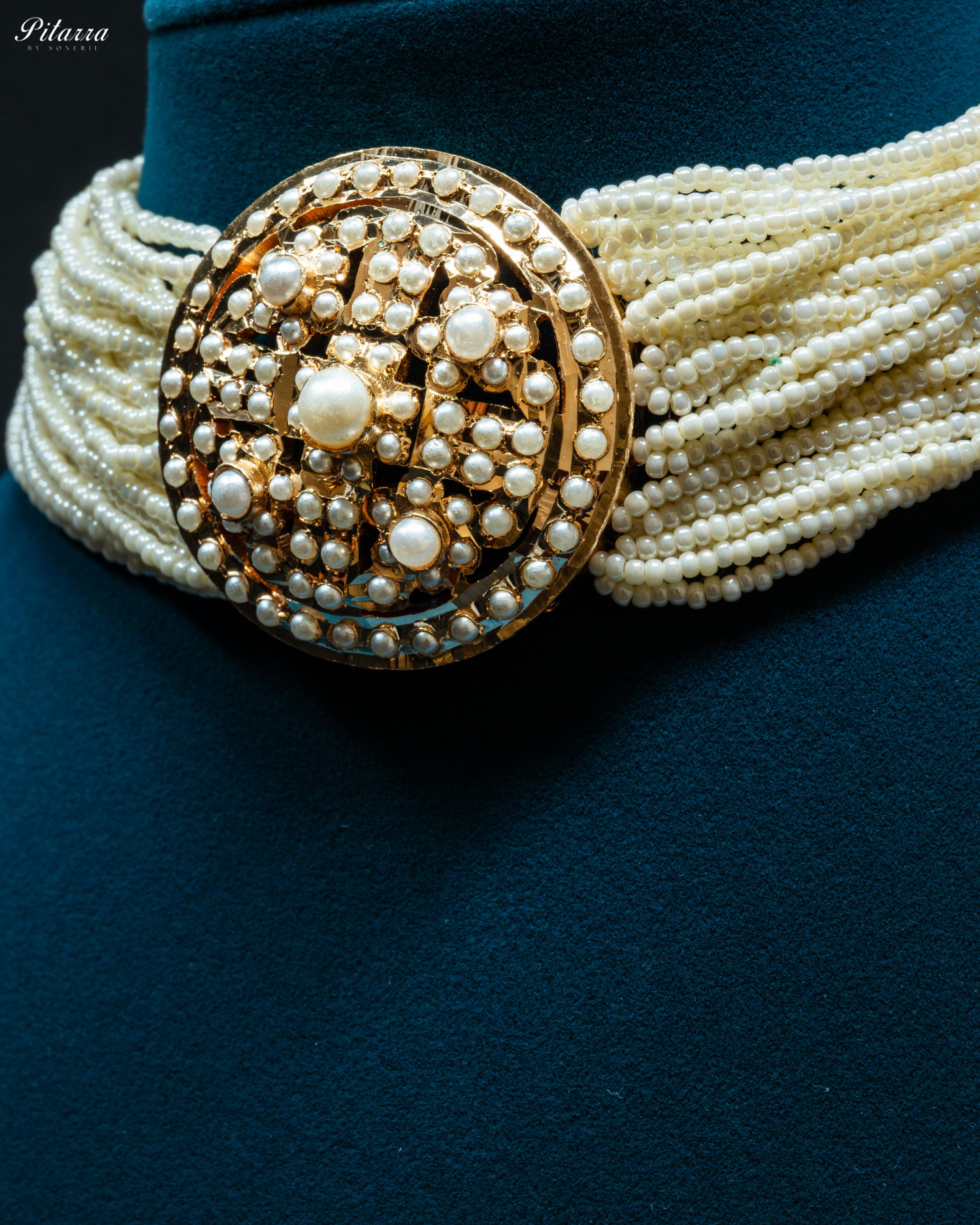 White Layered Stones White Pearl Punjabi Jadau Choker