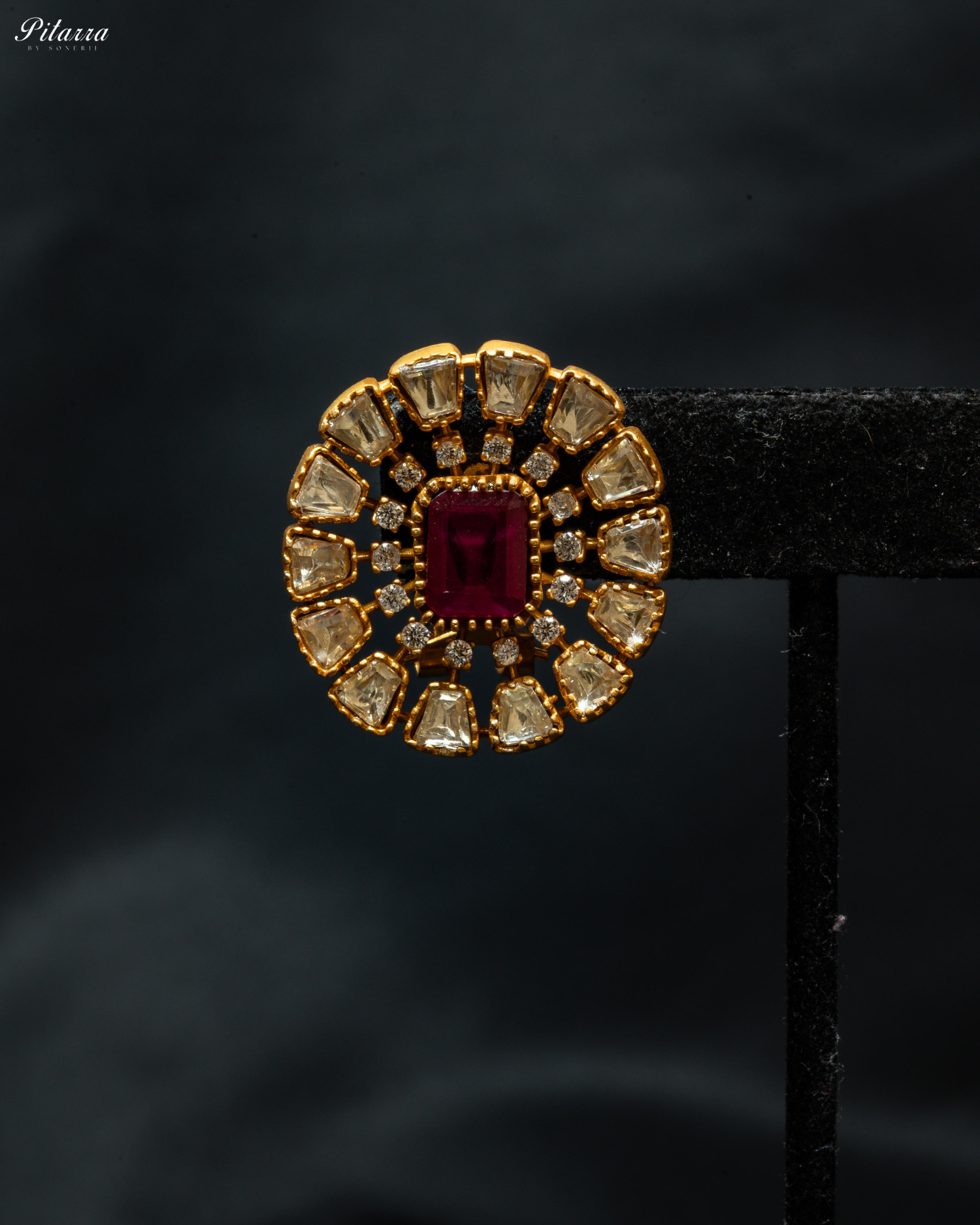 Majestic Ruby Red Traditional Kundan Choker Set