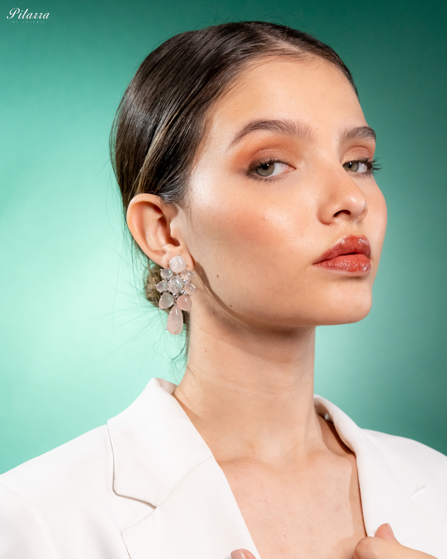 Peach Doublet Drop Earrings