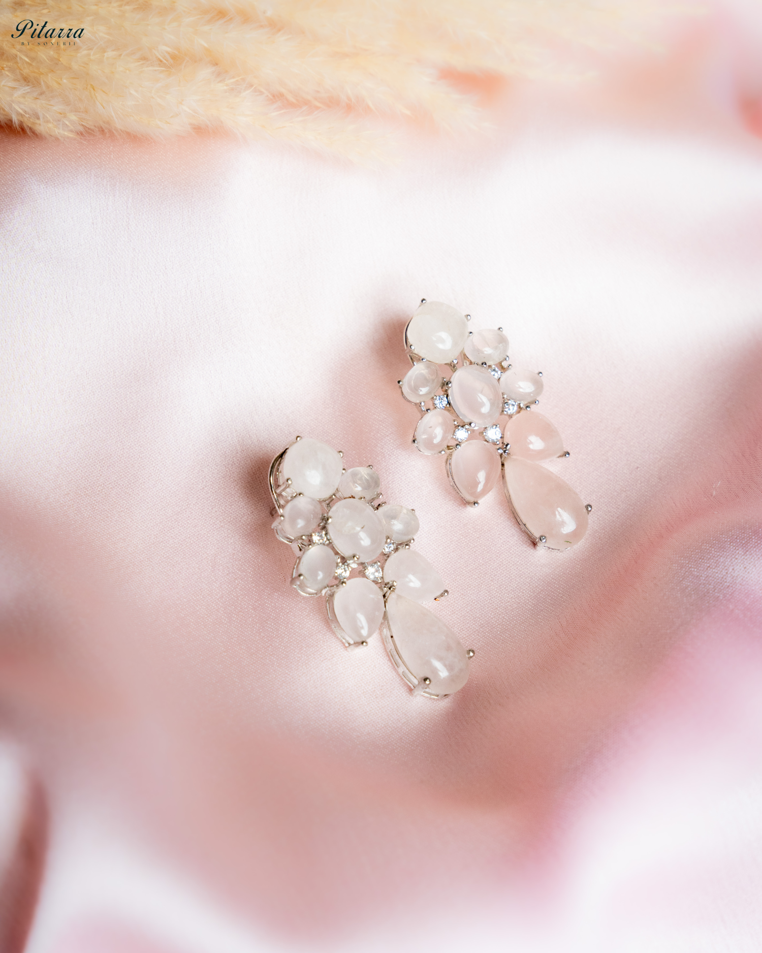 Peach Doublet Drop Earrings