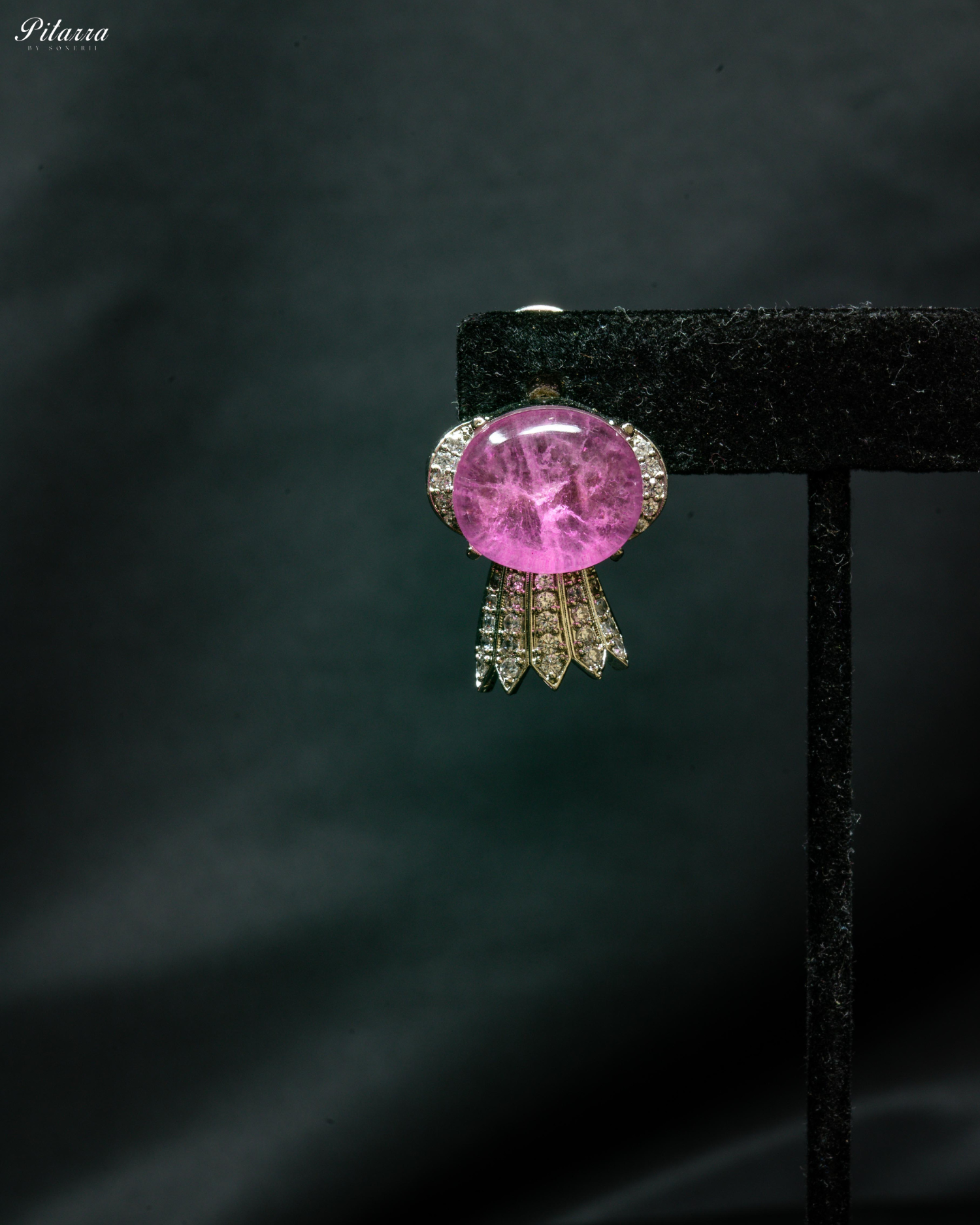 Pink Doublet Stone Cubic Zirconia Necklace Set