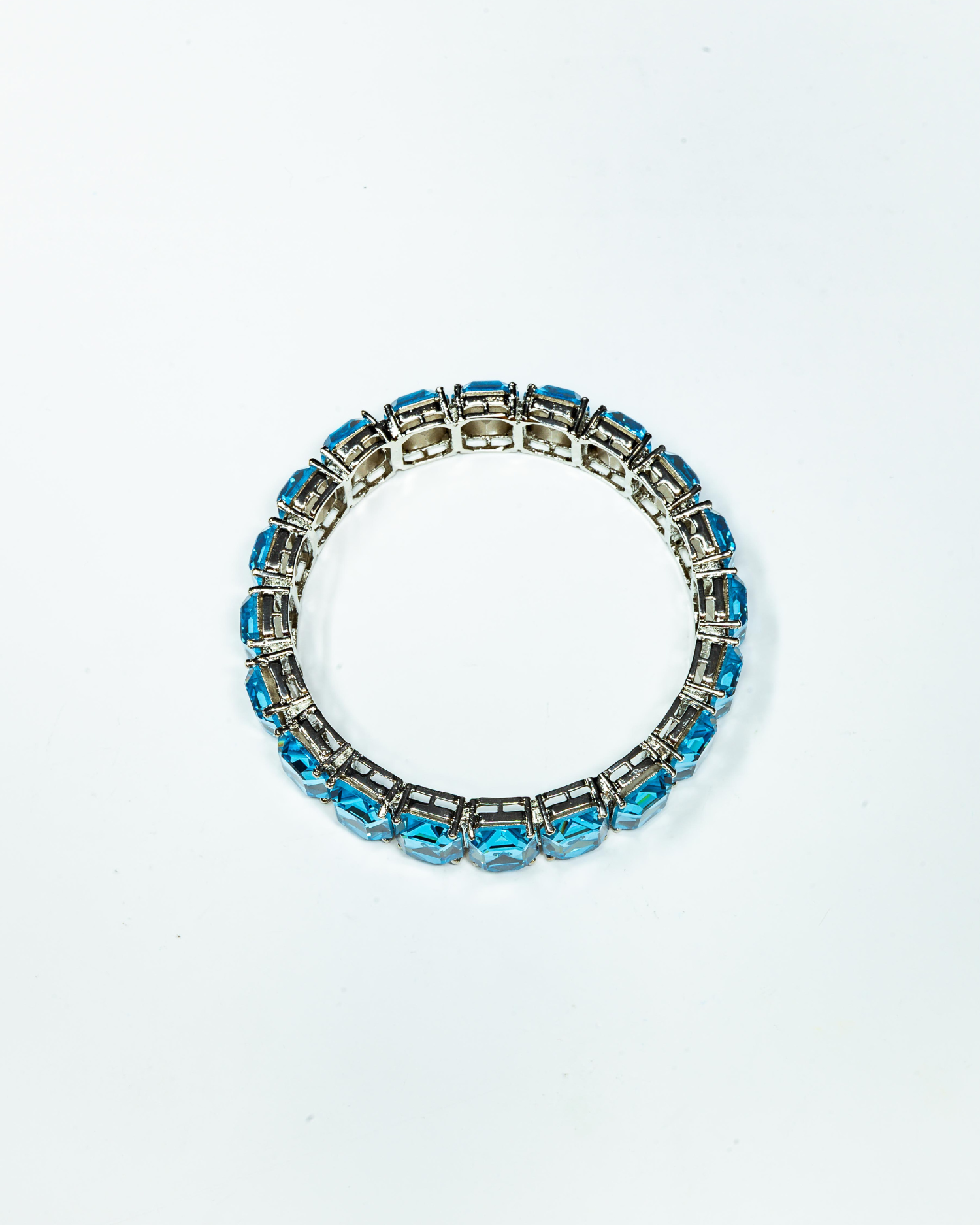 Turquoise Blue Square Stone Crystal Bracelet