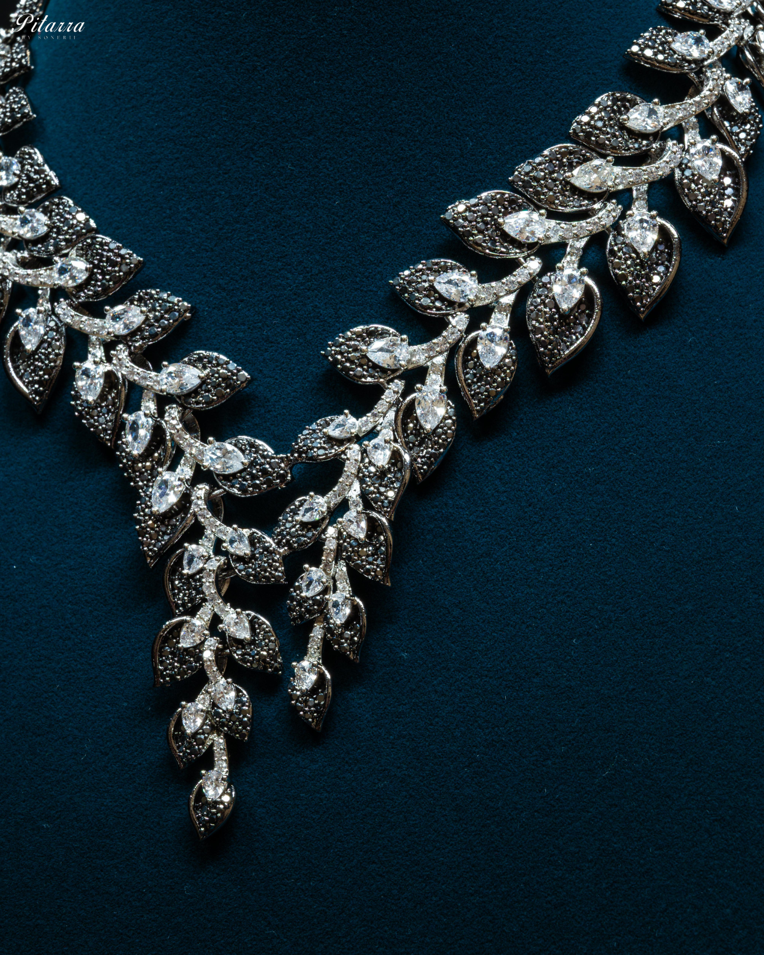 Black Stone Cubic Zirconia Necklace Set