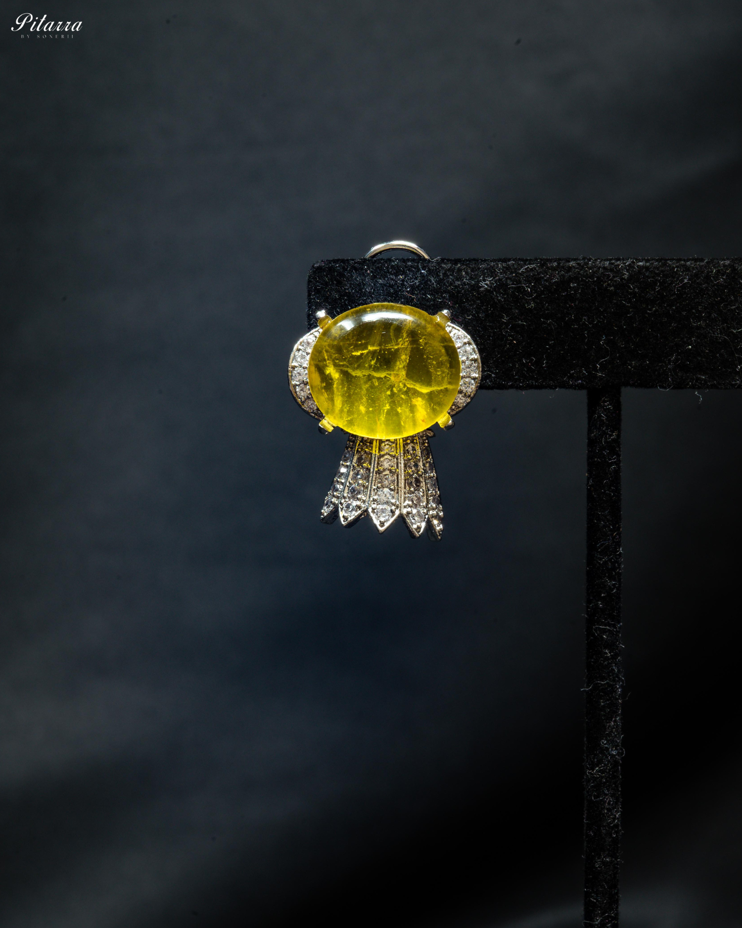 Yellow Doublet Stone Cubic Zirconia Necklace Set
