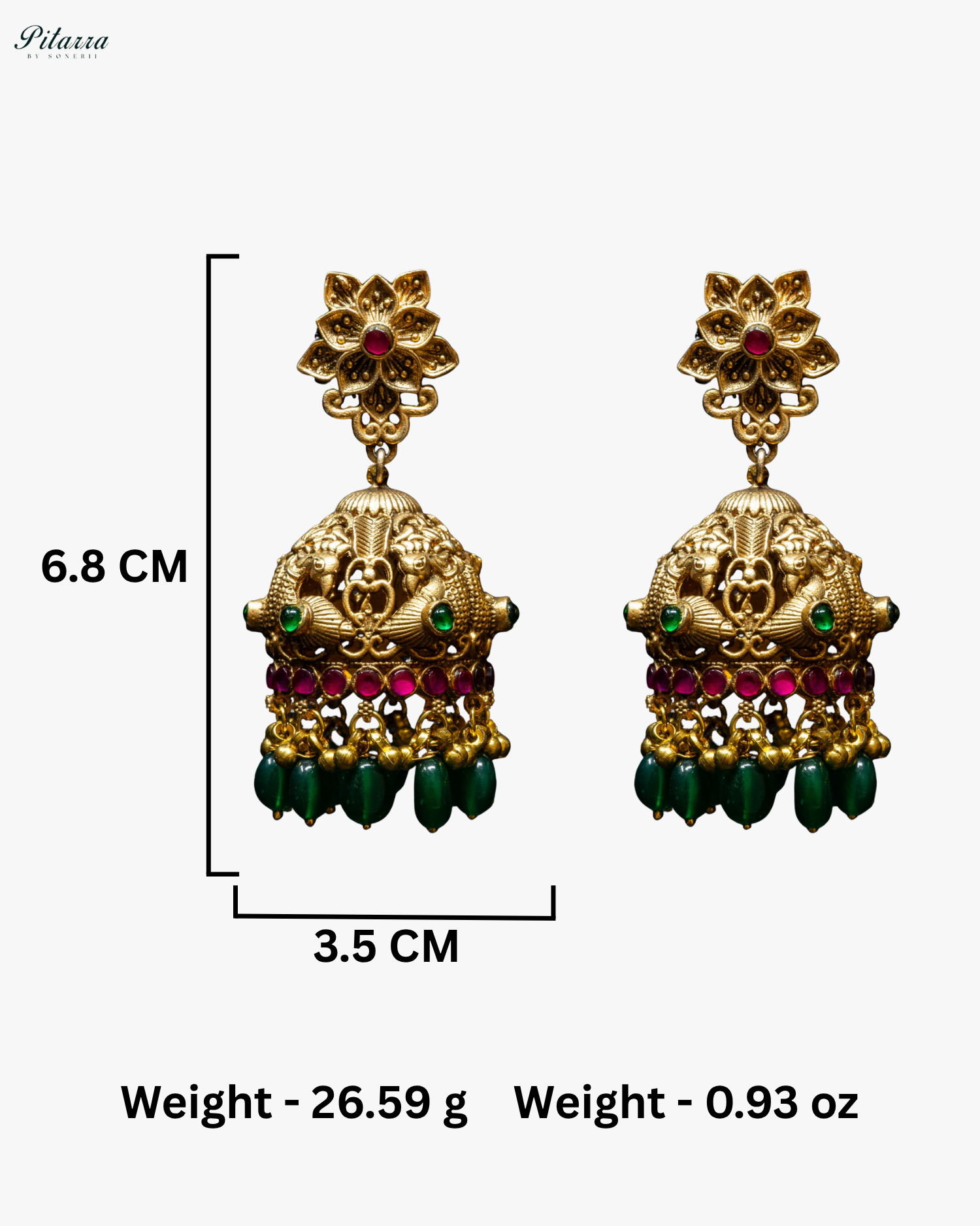 Peach and Blue Sapphire Crystal Hope Earrings