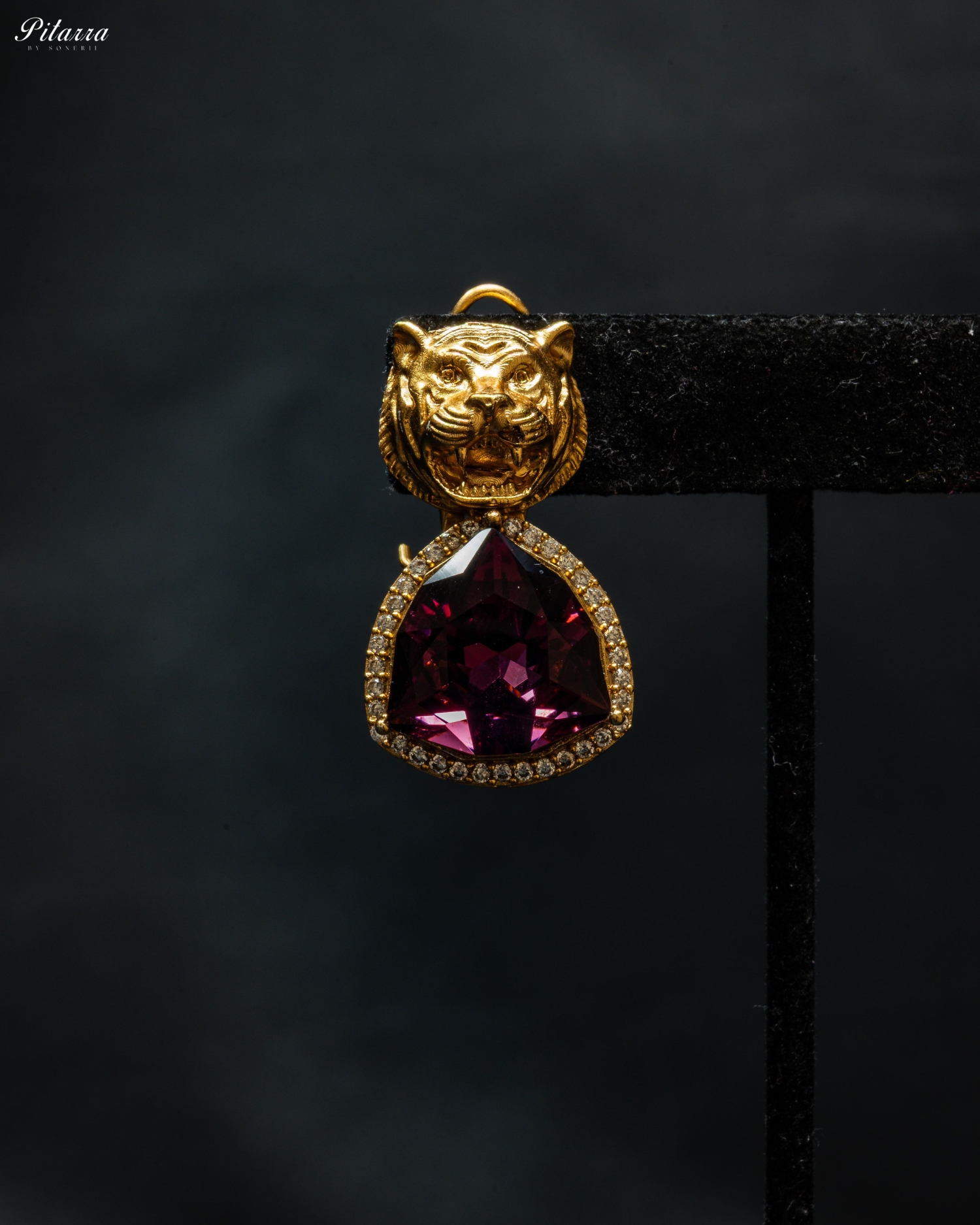 Gold Plated Wine Red Multistone Kundan Necklace Set