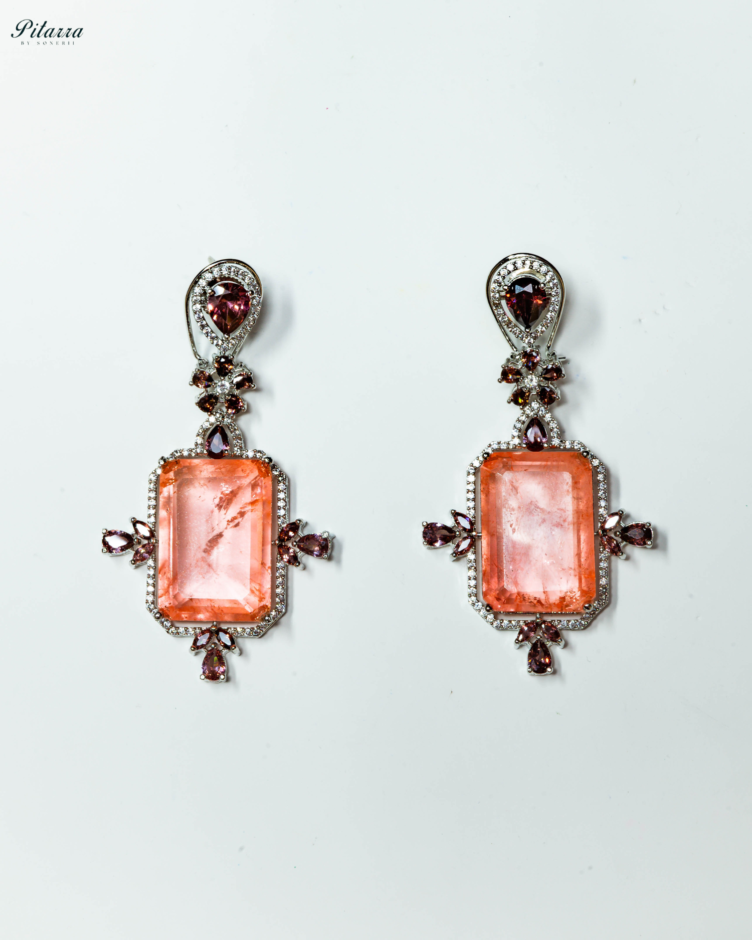 Peach Doublet Dangler Earrings