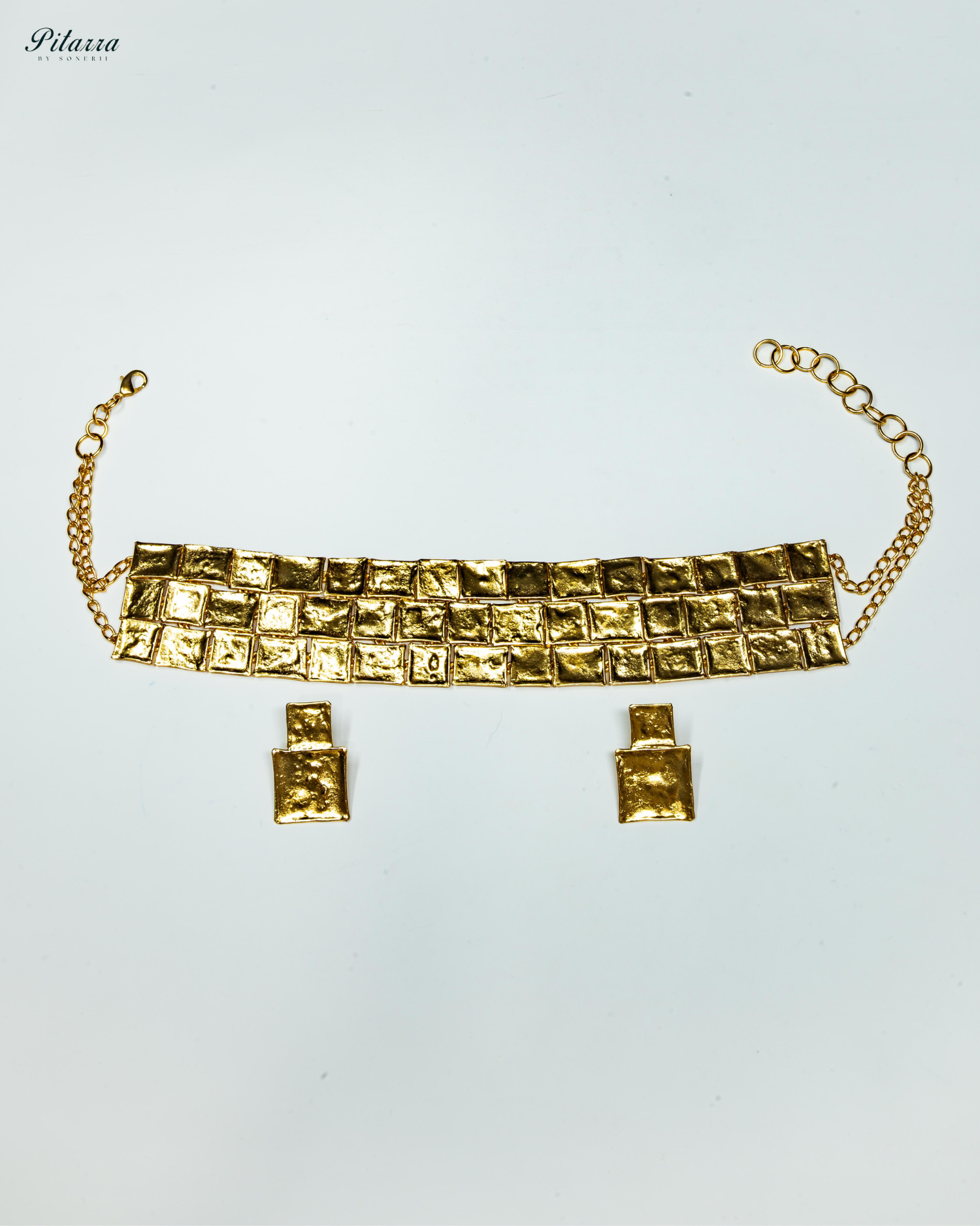 Gold Two-Tone Plated Handcrafted Choker Necklace