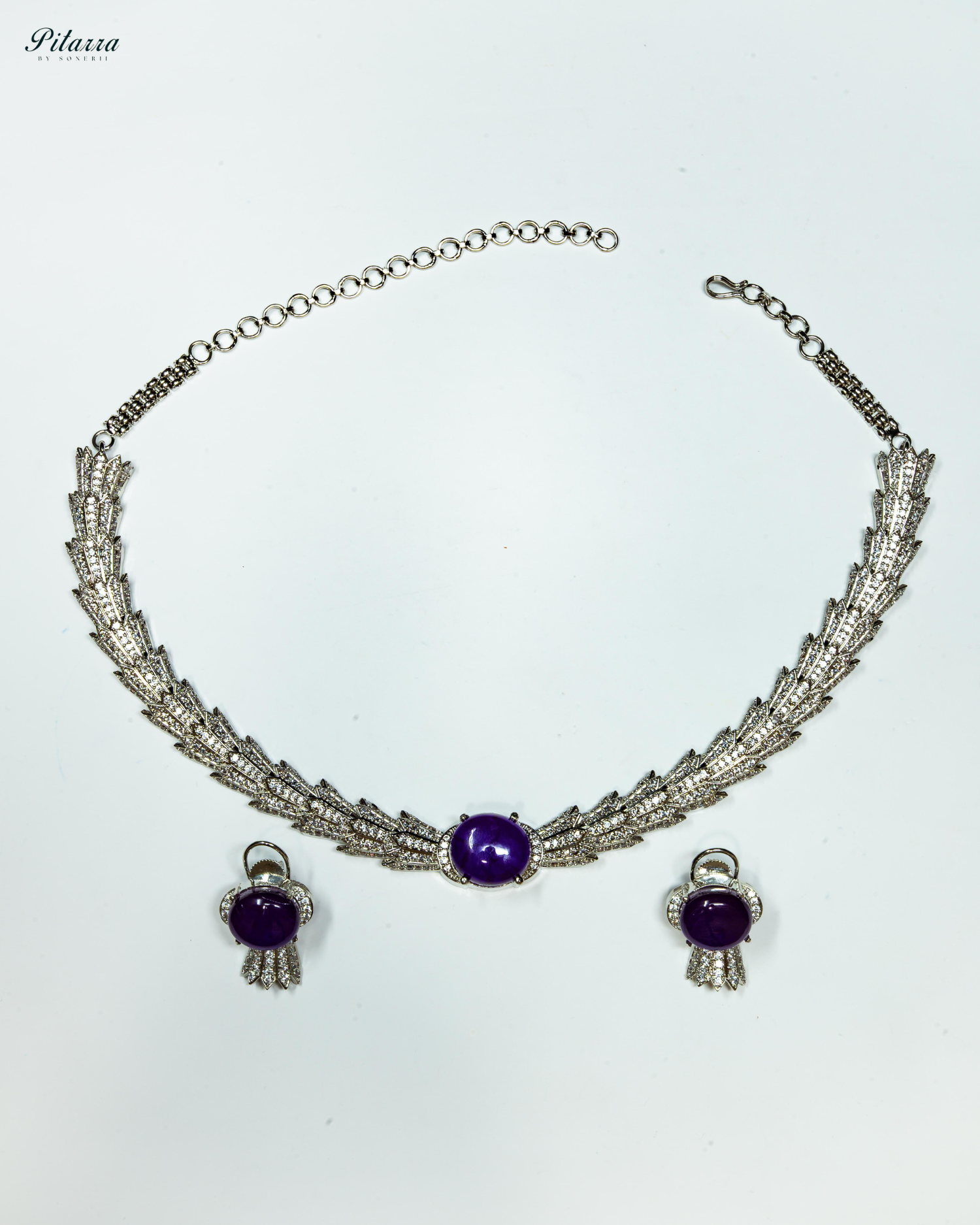 Blue Doublet Stone Cubic Zirconia necklace Set