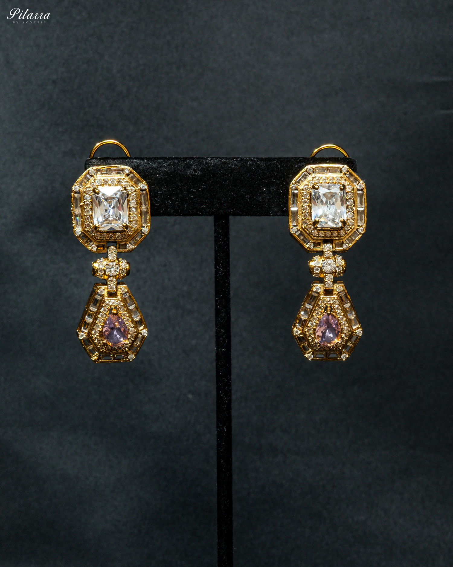 Pink Stone Victorian Kundan Necklace Set