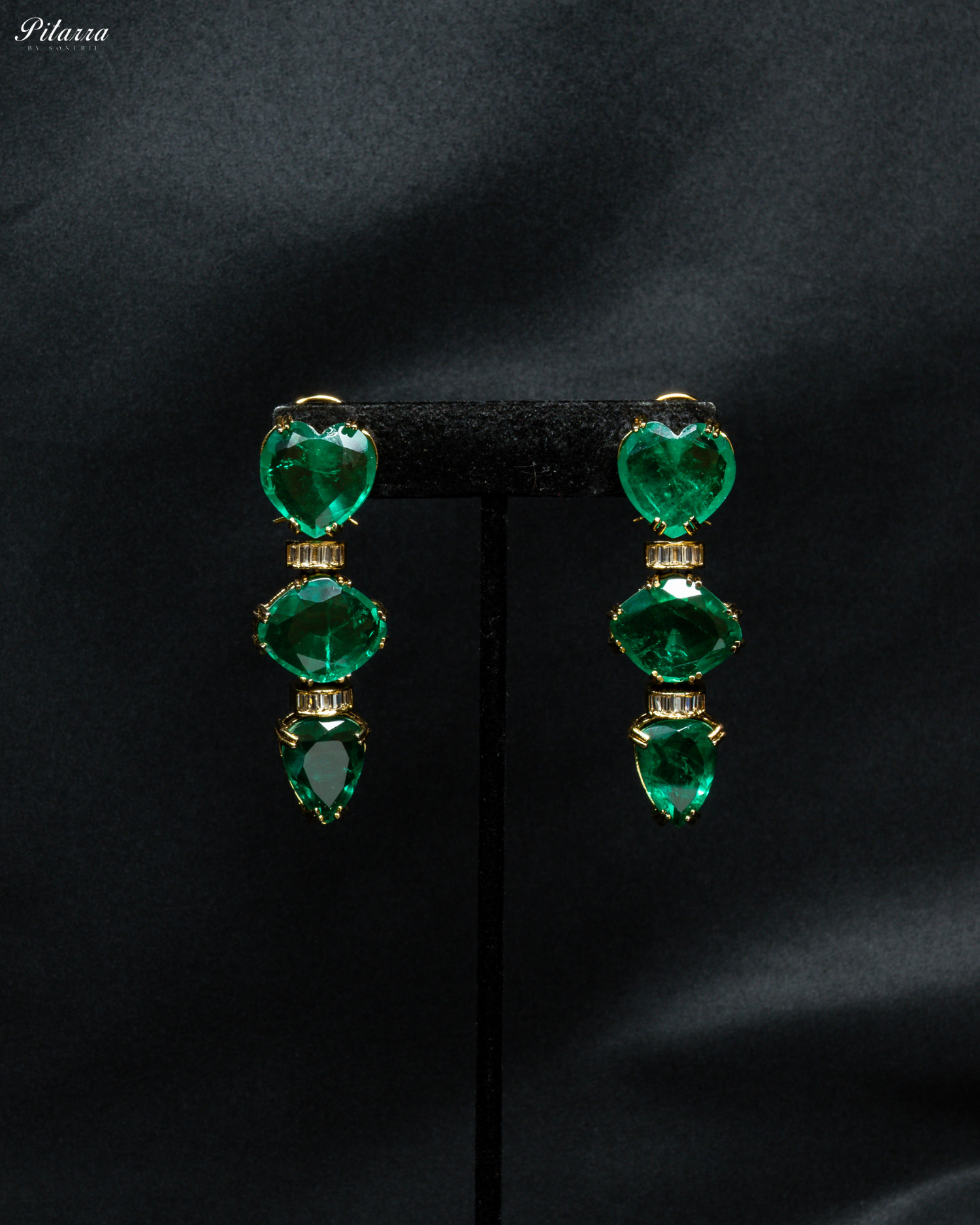 Green Drop Crystal Dangler Earring