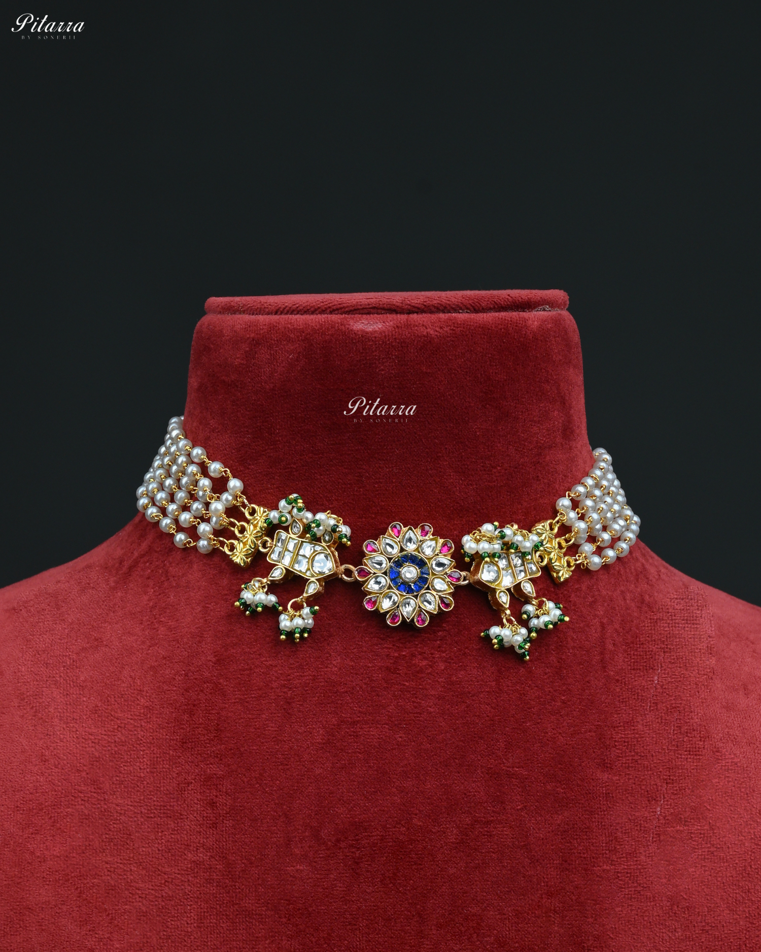 Royal Floral and Beads Kundan Choker Set