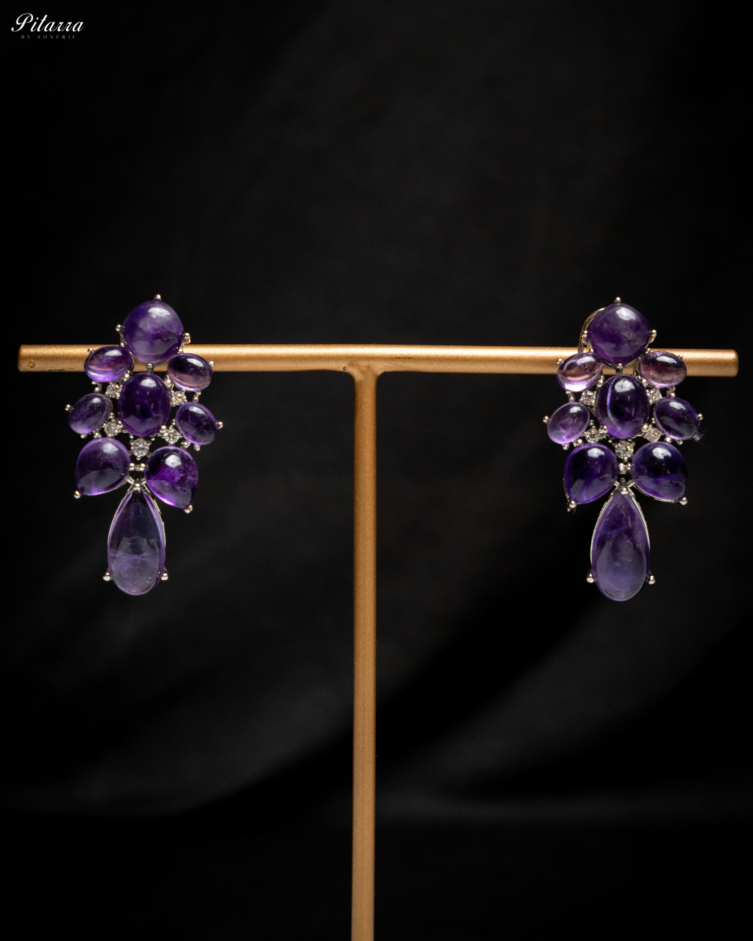Purple Doublet Drop Earrings