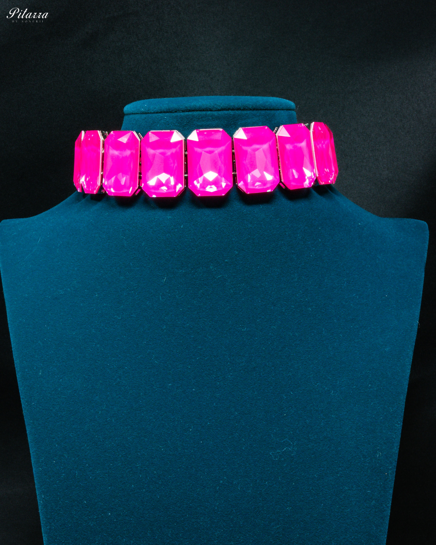 Elite Pink Stone Crystal Choker Set