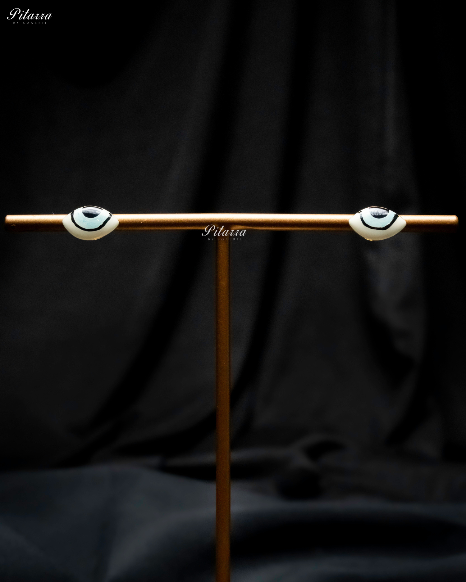 92.5 Silver Evil Eye Crystal Stud Earrings