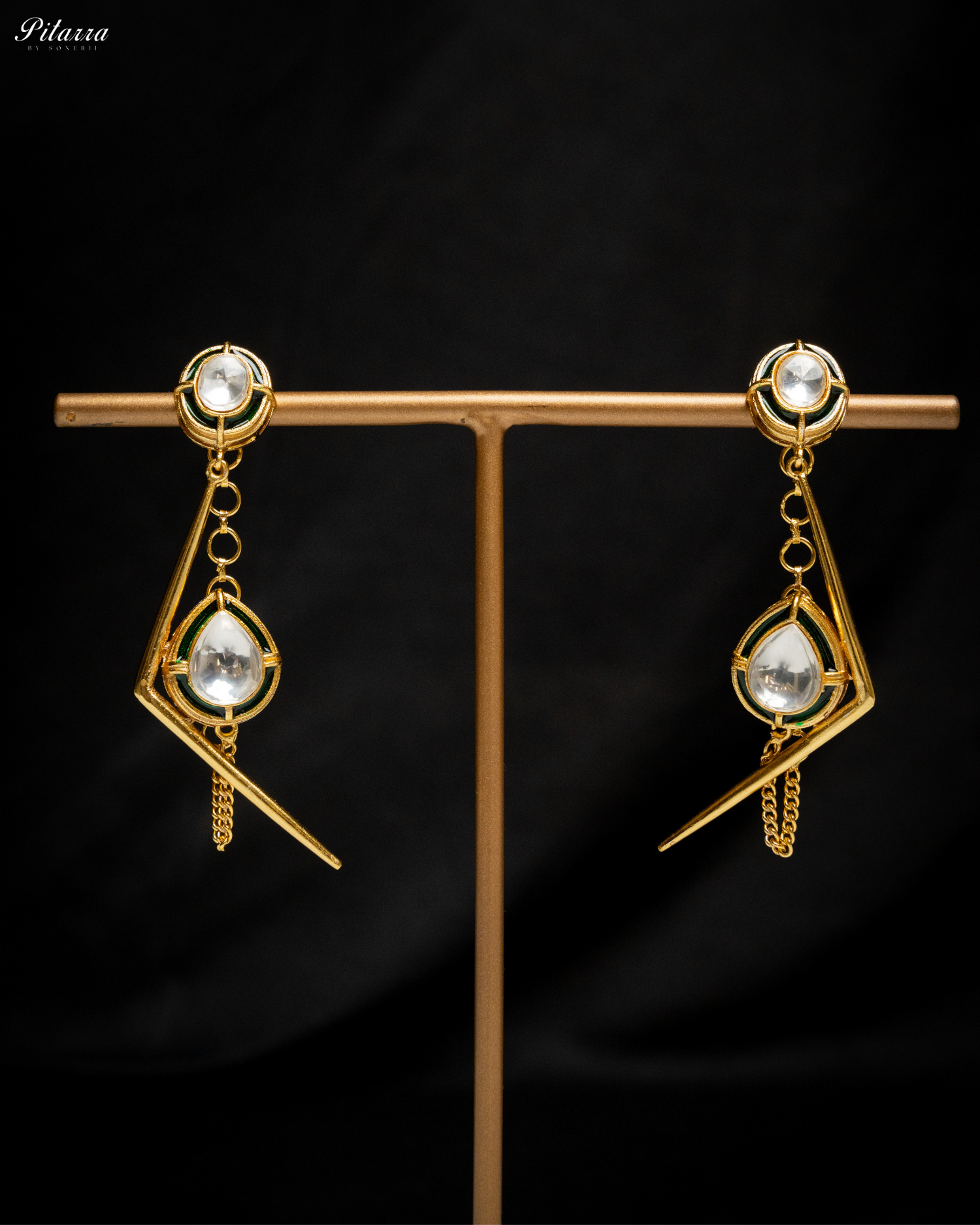 Stylish Long Hanging Golden Drop Earring