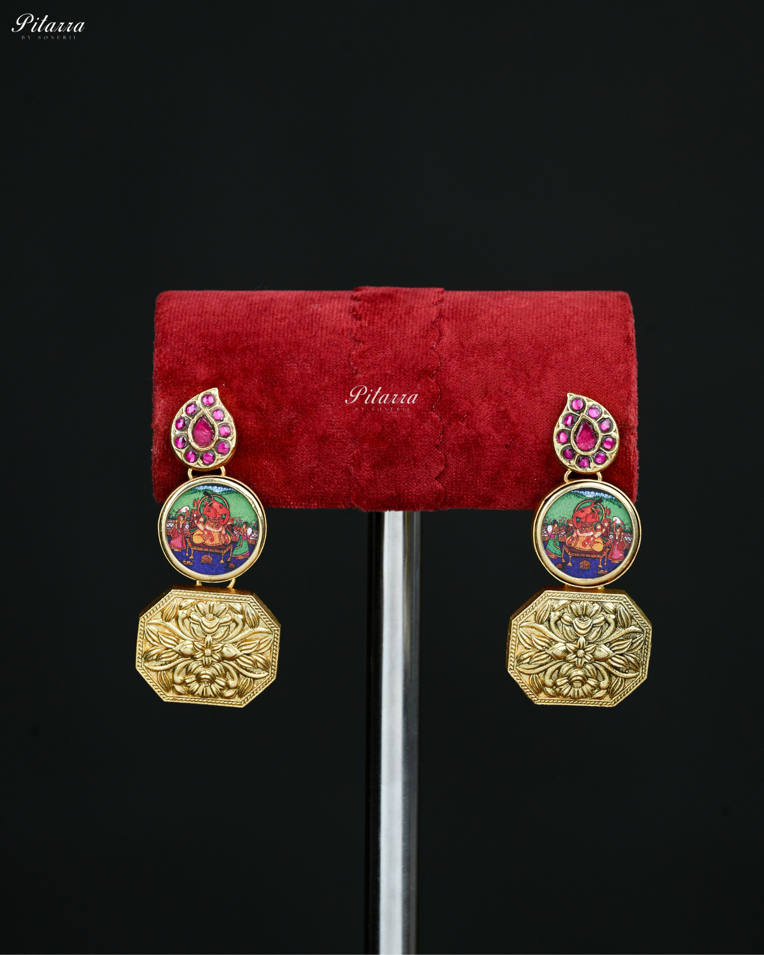 Pink Drop Handcrafted Kundan Dangle Earrings