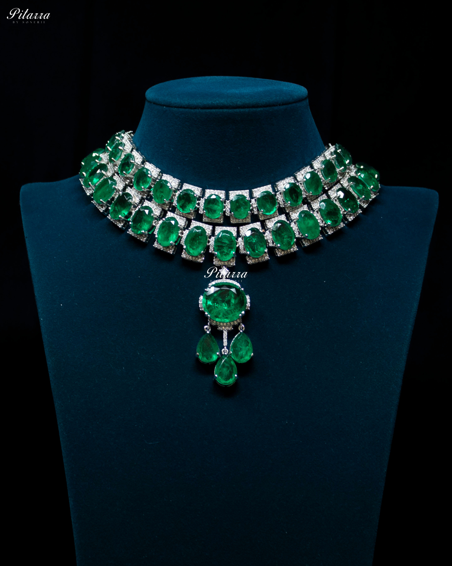 Emerald Imperial Cubic Zirconia Necklace Set