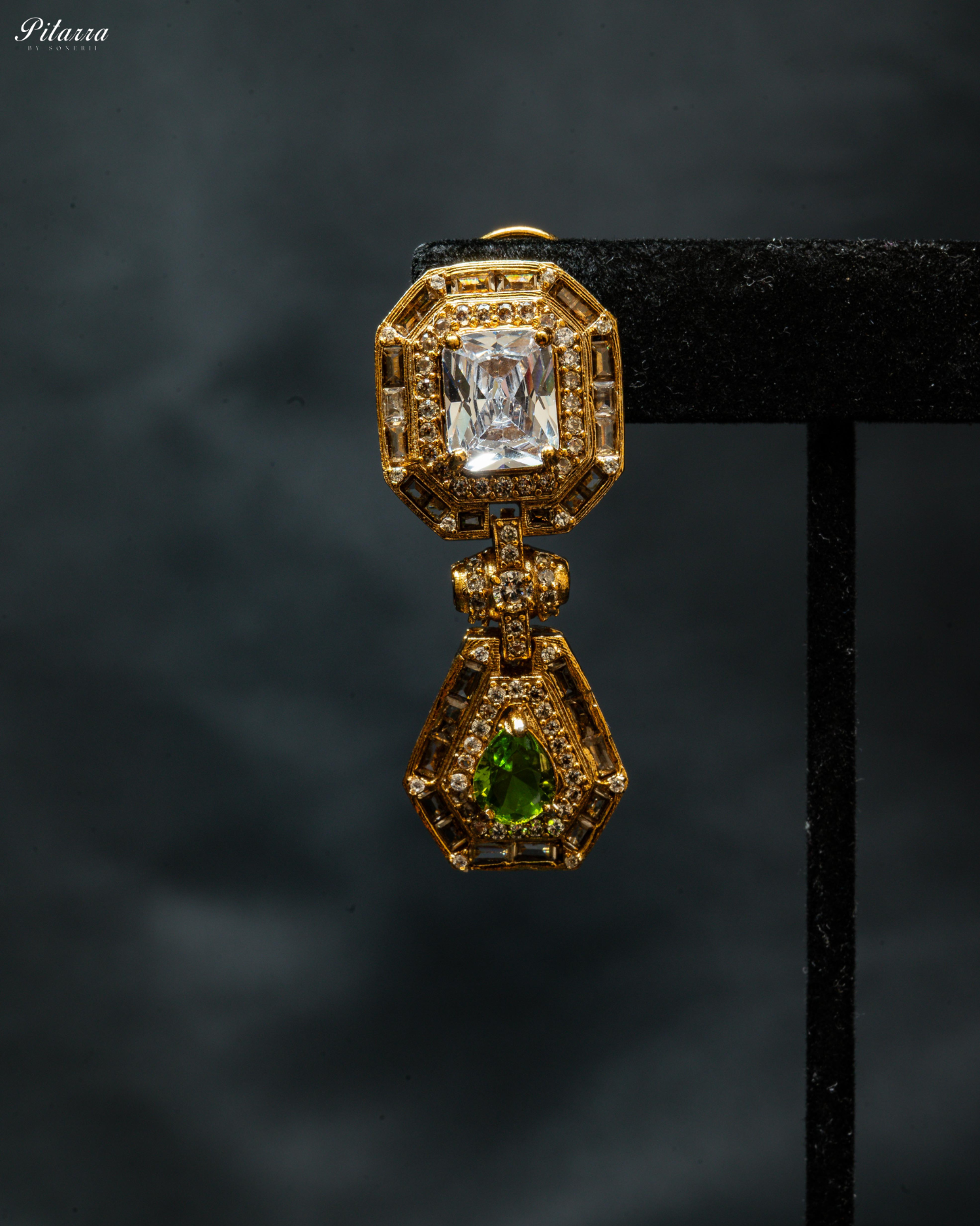 Peridot Green Stone Victorian Kundan Necklace Set