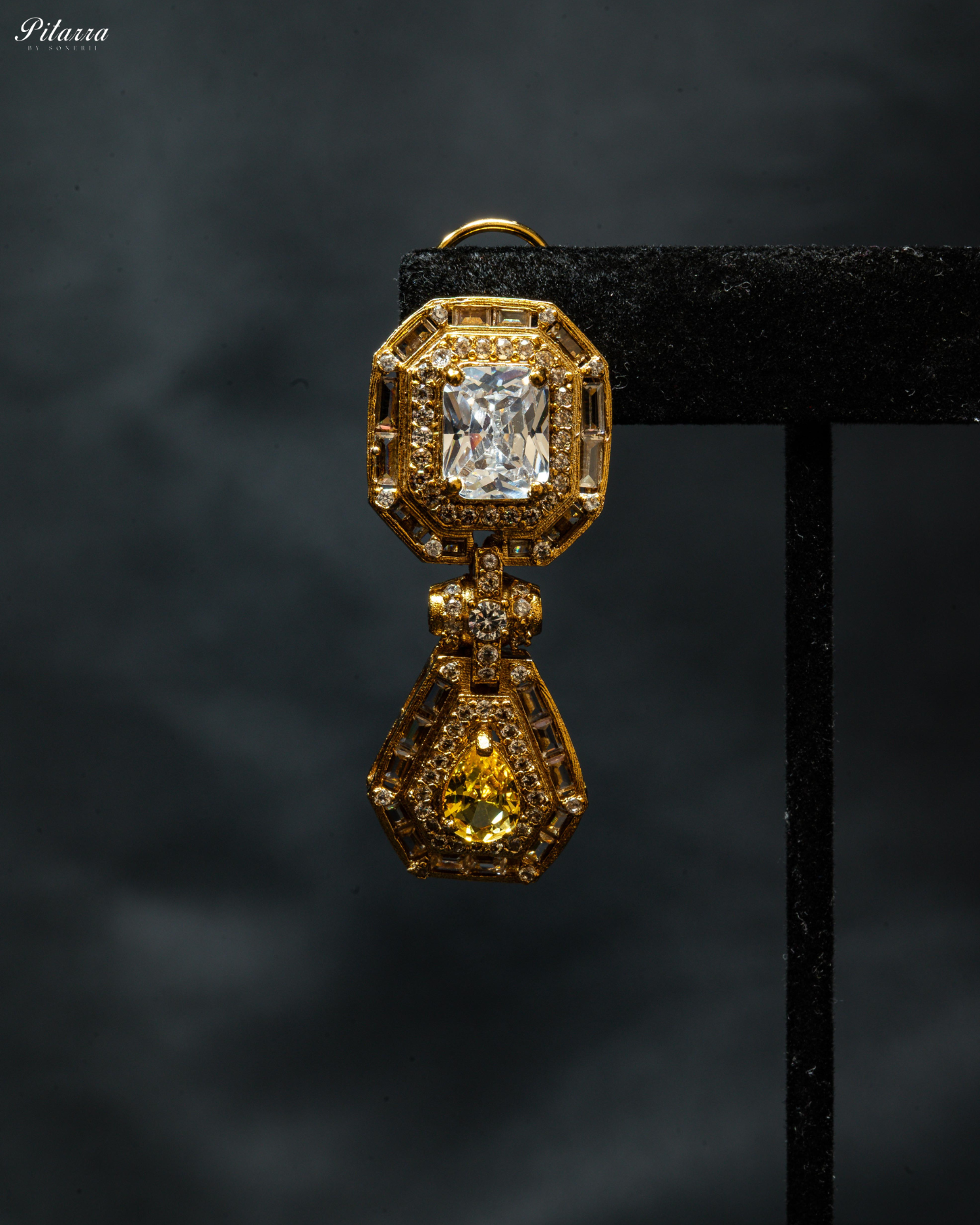 Yellow Stone Victorian Kundan Necklace Set