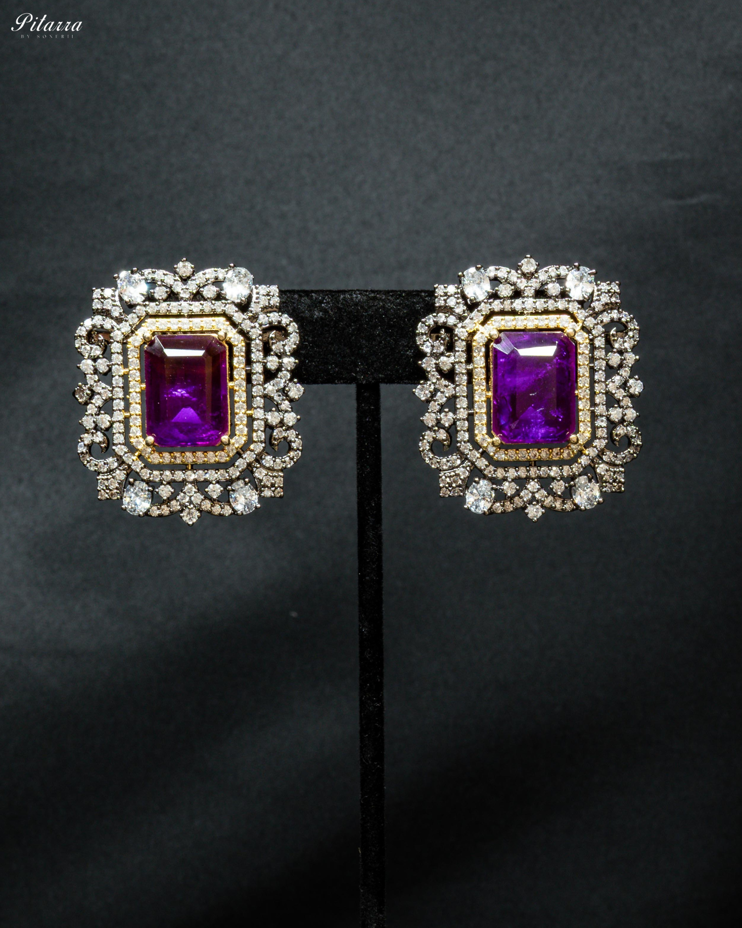 Purple Stone Doublet Pearl Choker Set