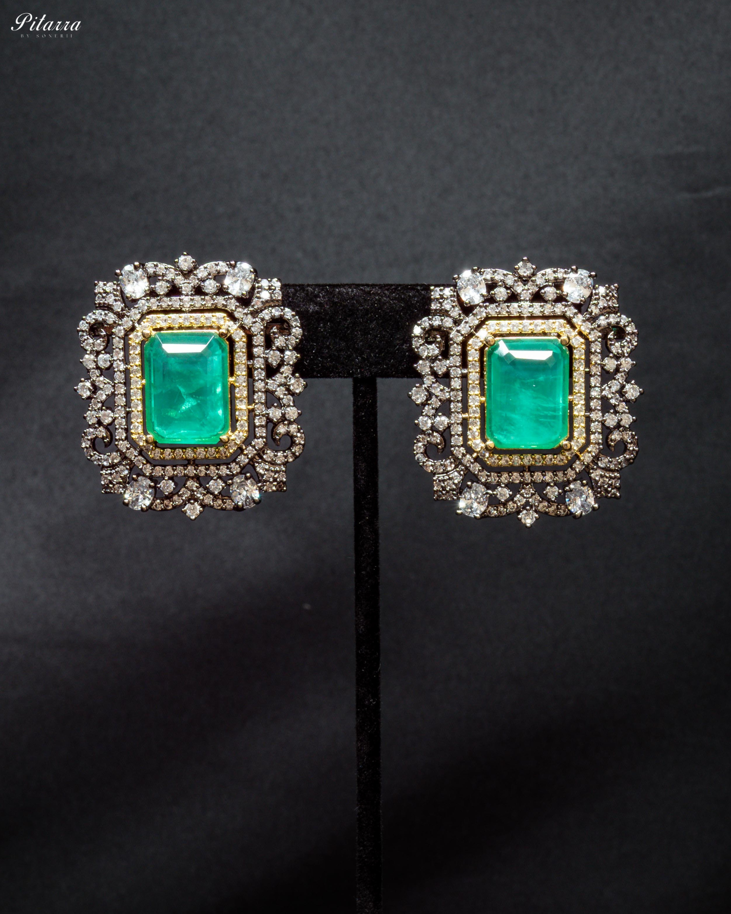 Mint color Stone Doublet Pearl Choker Set