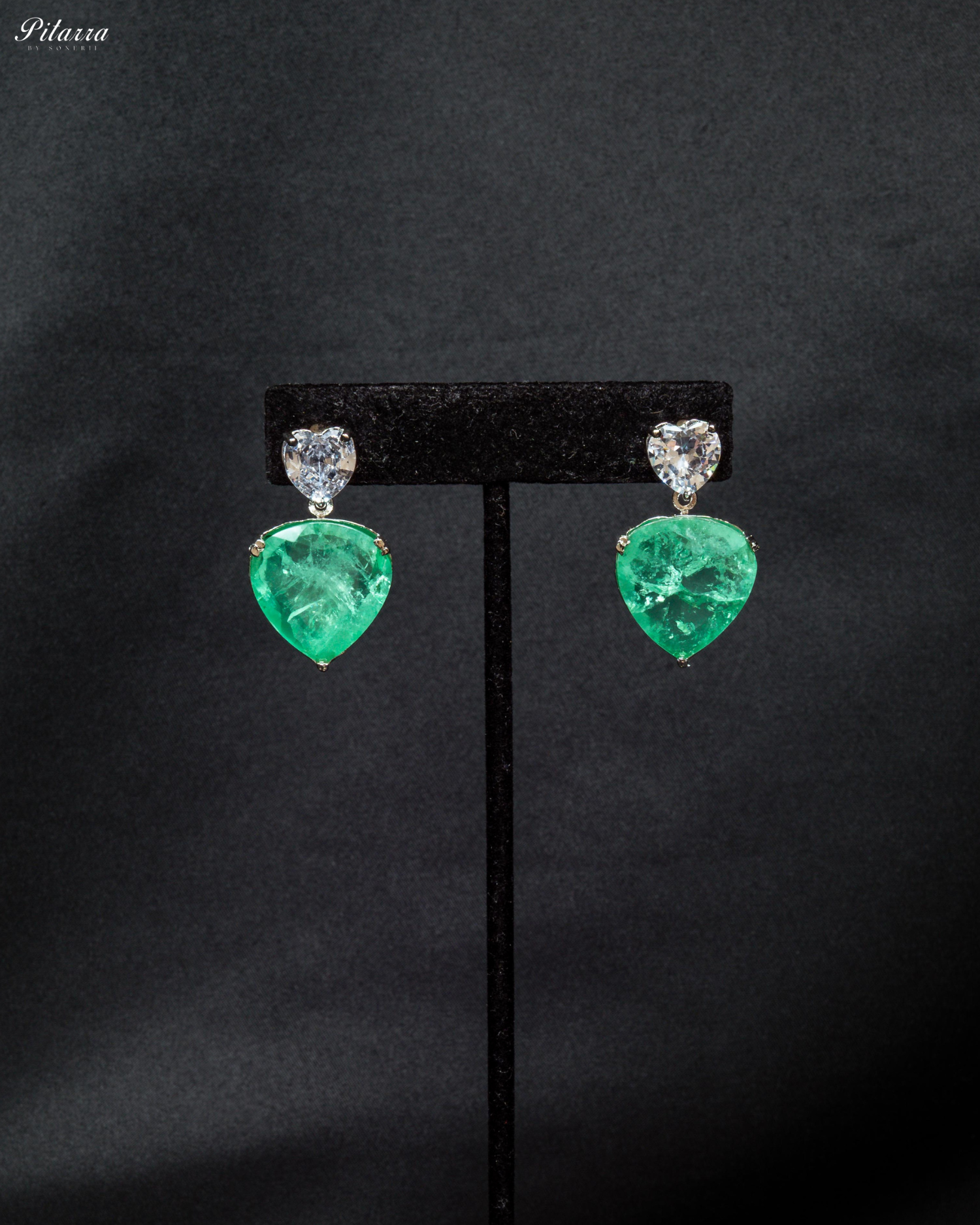 Mint Drop Stone Centred CZ Necklace Set