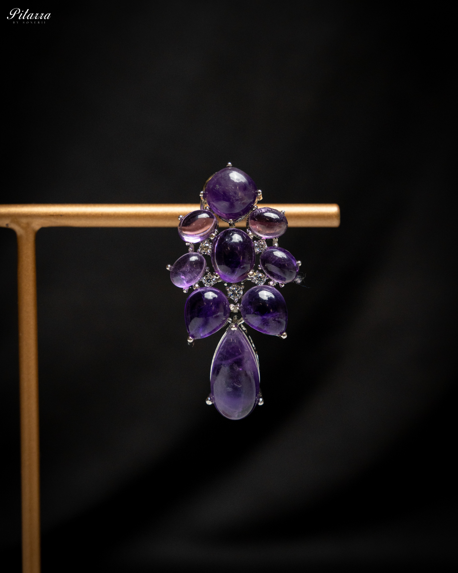 Purple Doublet Drop Earrings