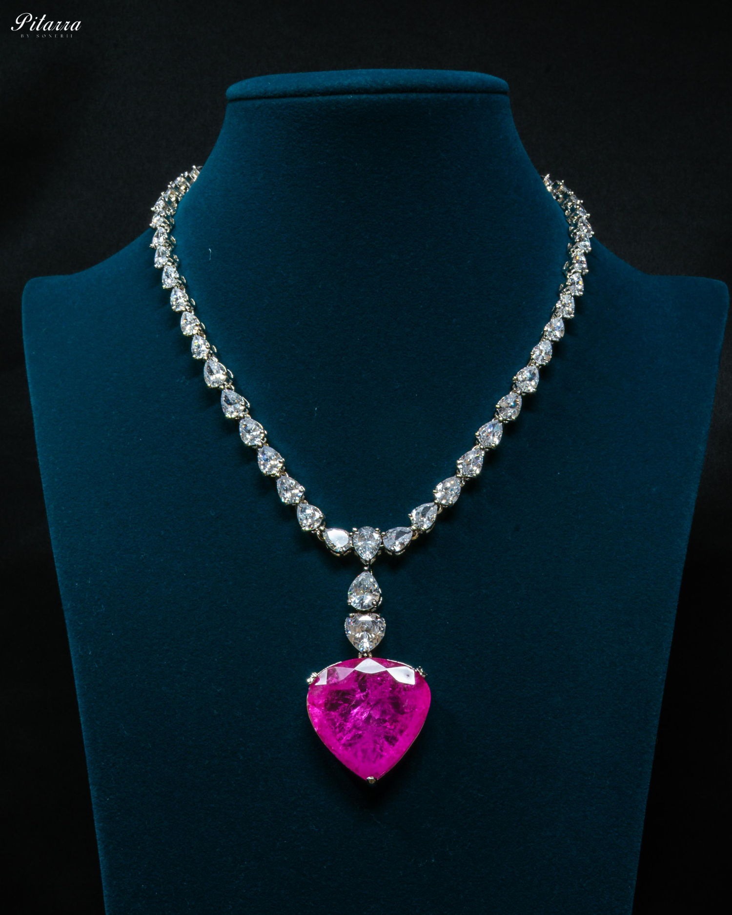 Yellow Drop Stone Centred CZ Necklace Set
