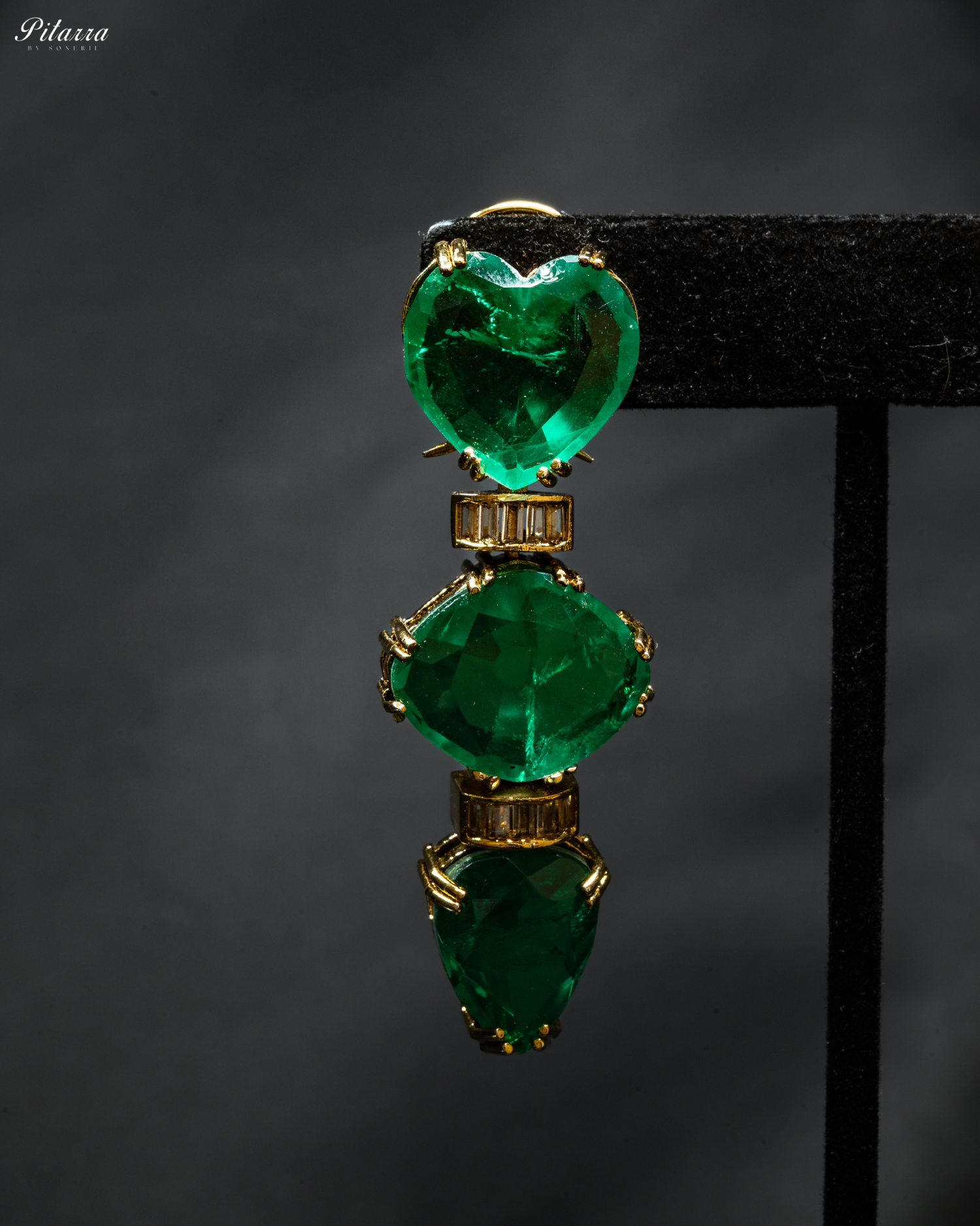 Green Drop Crystal Dangler Earring