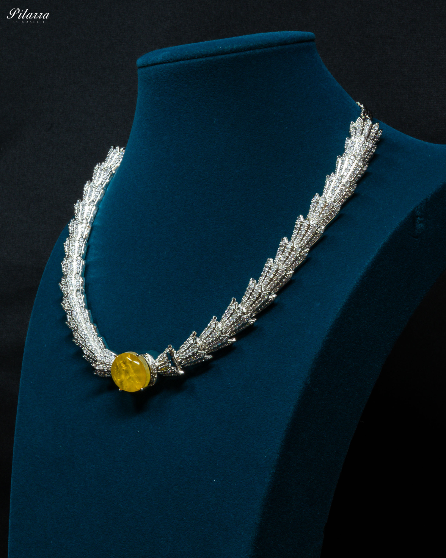 Yellow Single Stone Doublet Necklace Set