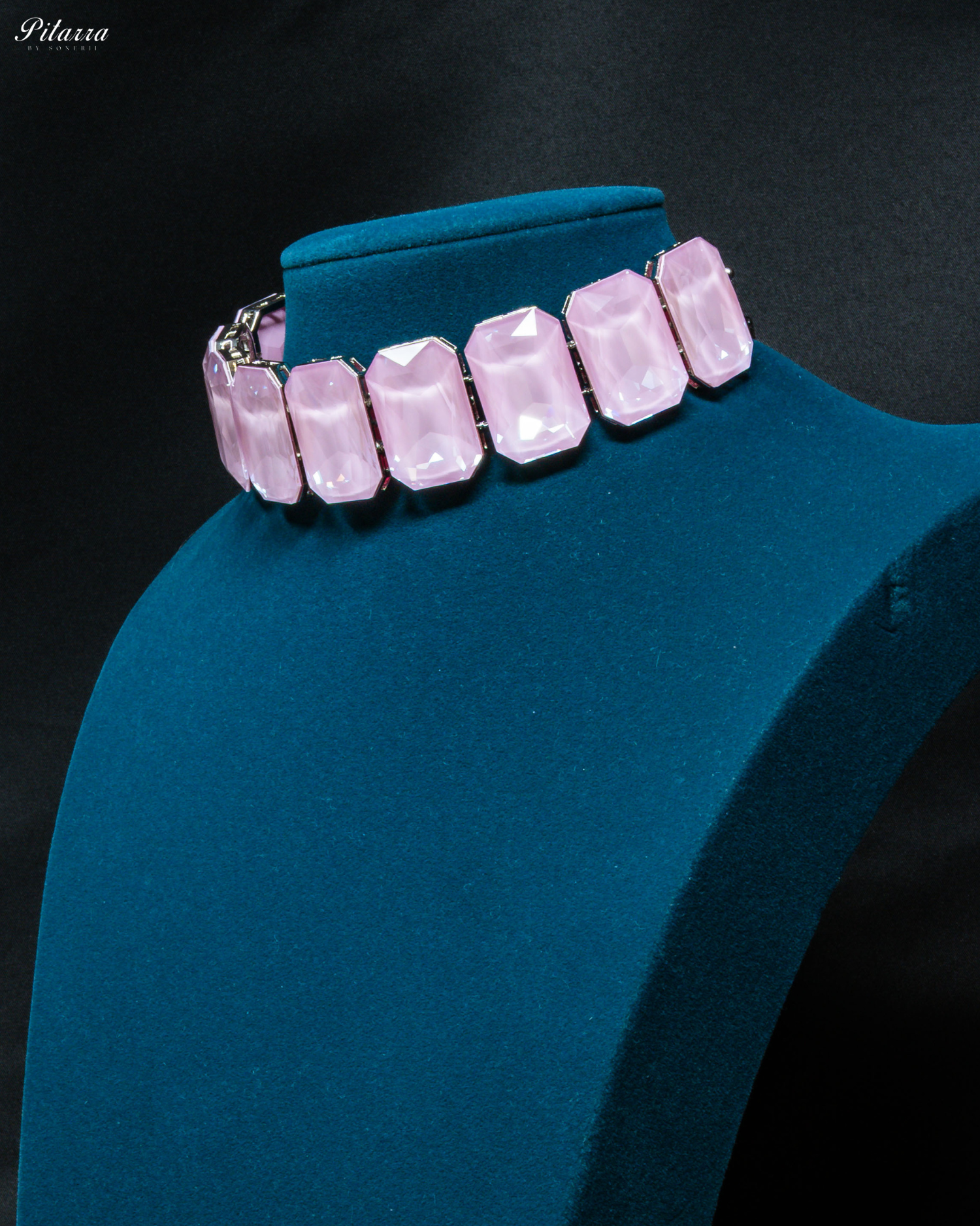 Elite Mauve Stone Crystal Choker Set