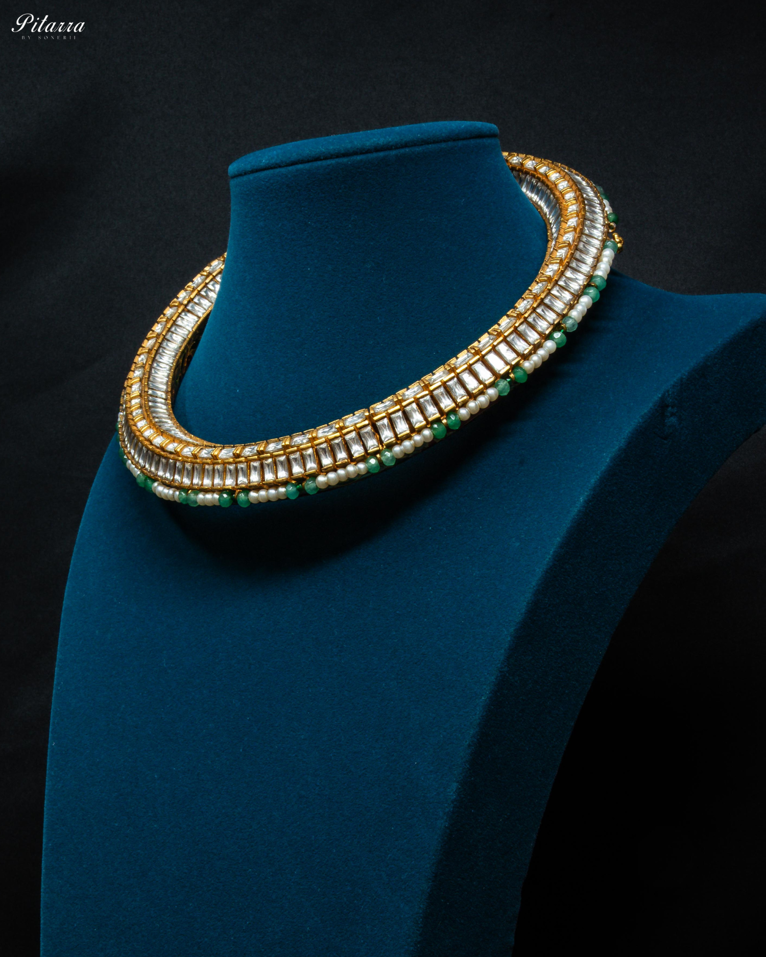 Golden Lightweight Traditional Kundan Choker set