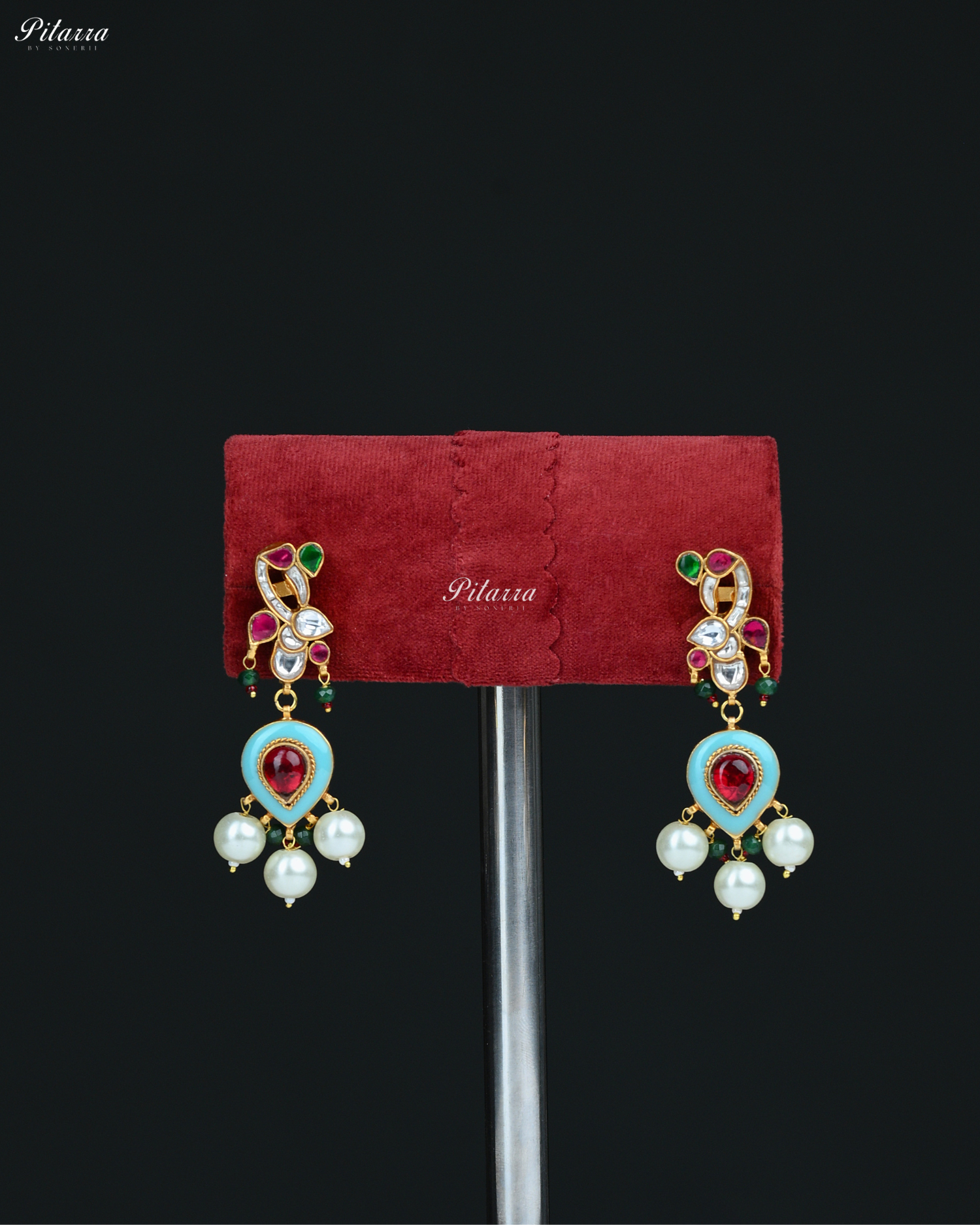 Gold Plated Multicolor Stone Kundan Choker Set