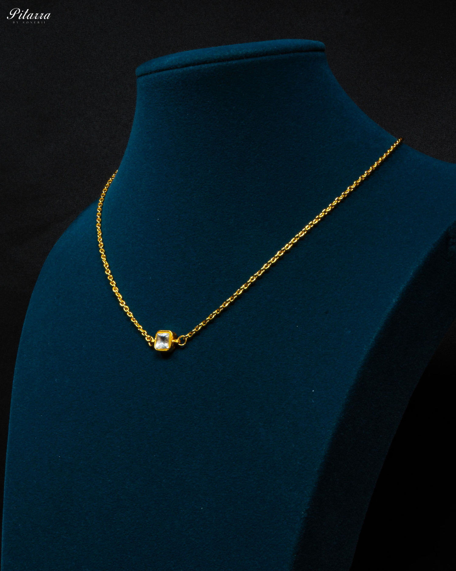 Gold-Plated Cubic Zirconia Stone Studded Necklace