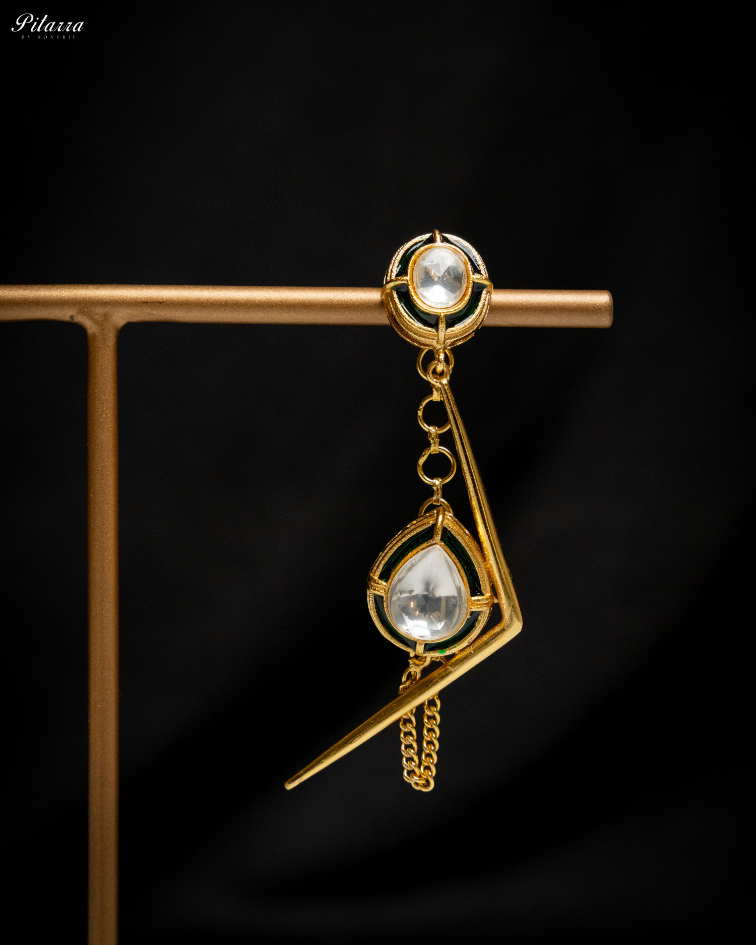 Stylish Long Hanging Golden Drop Earring