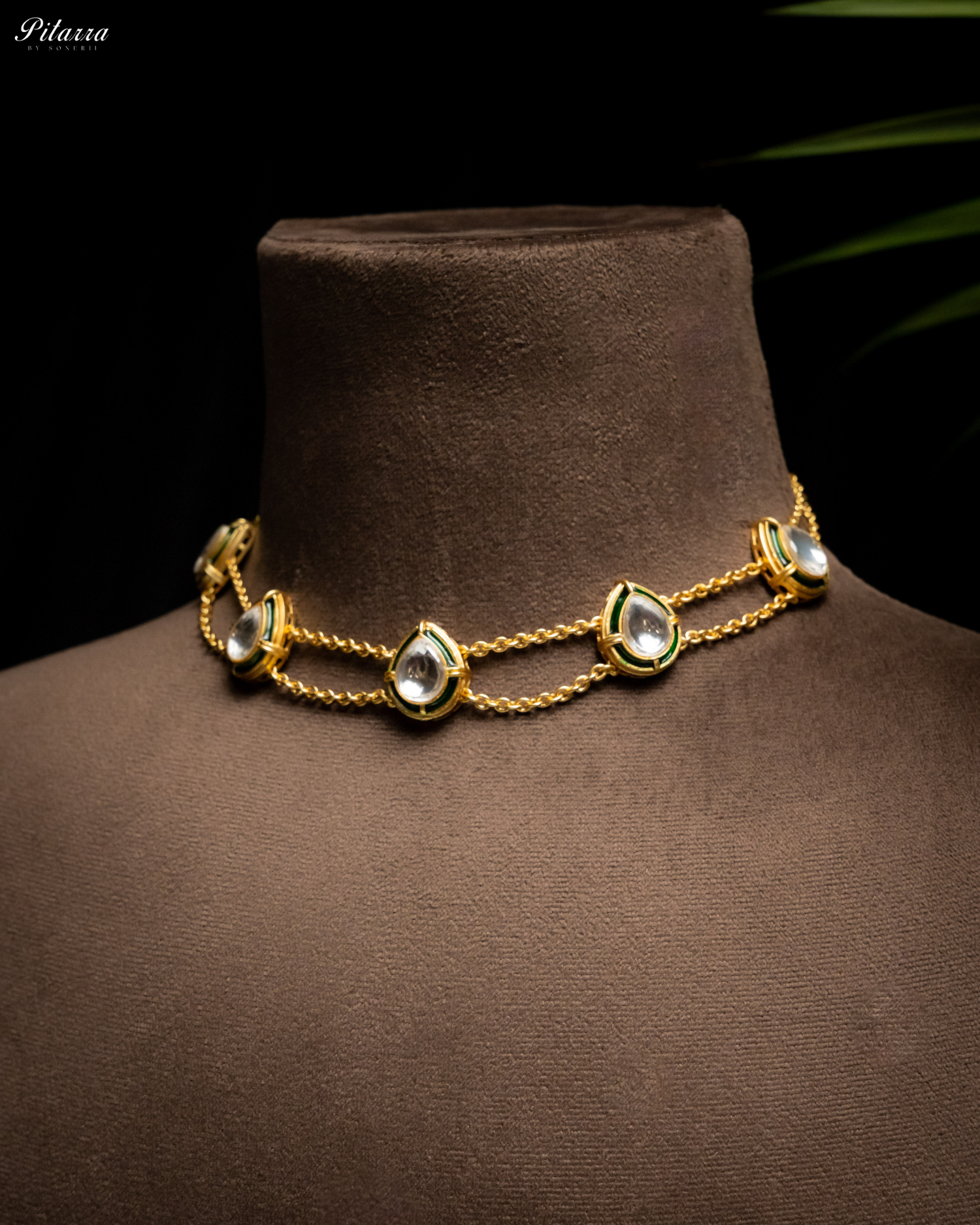 White Chain Double Chain Polki Set