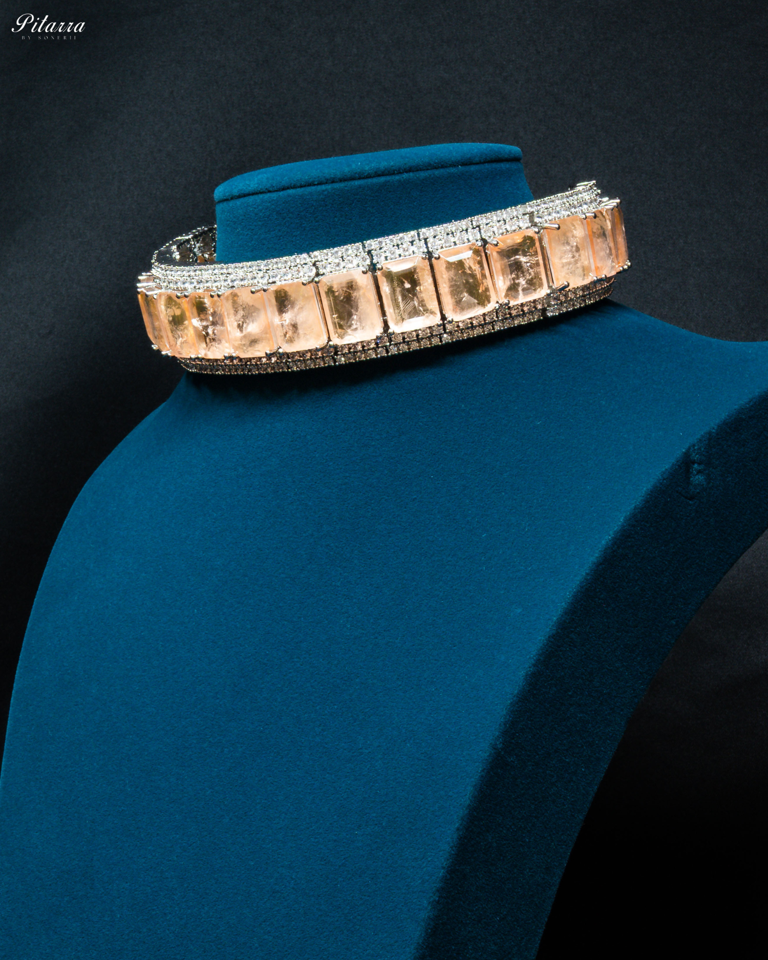 Premium Yellow Stone Silver Doublet Choker