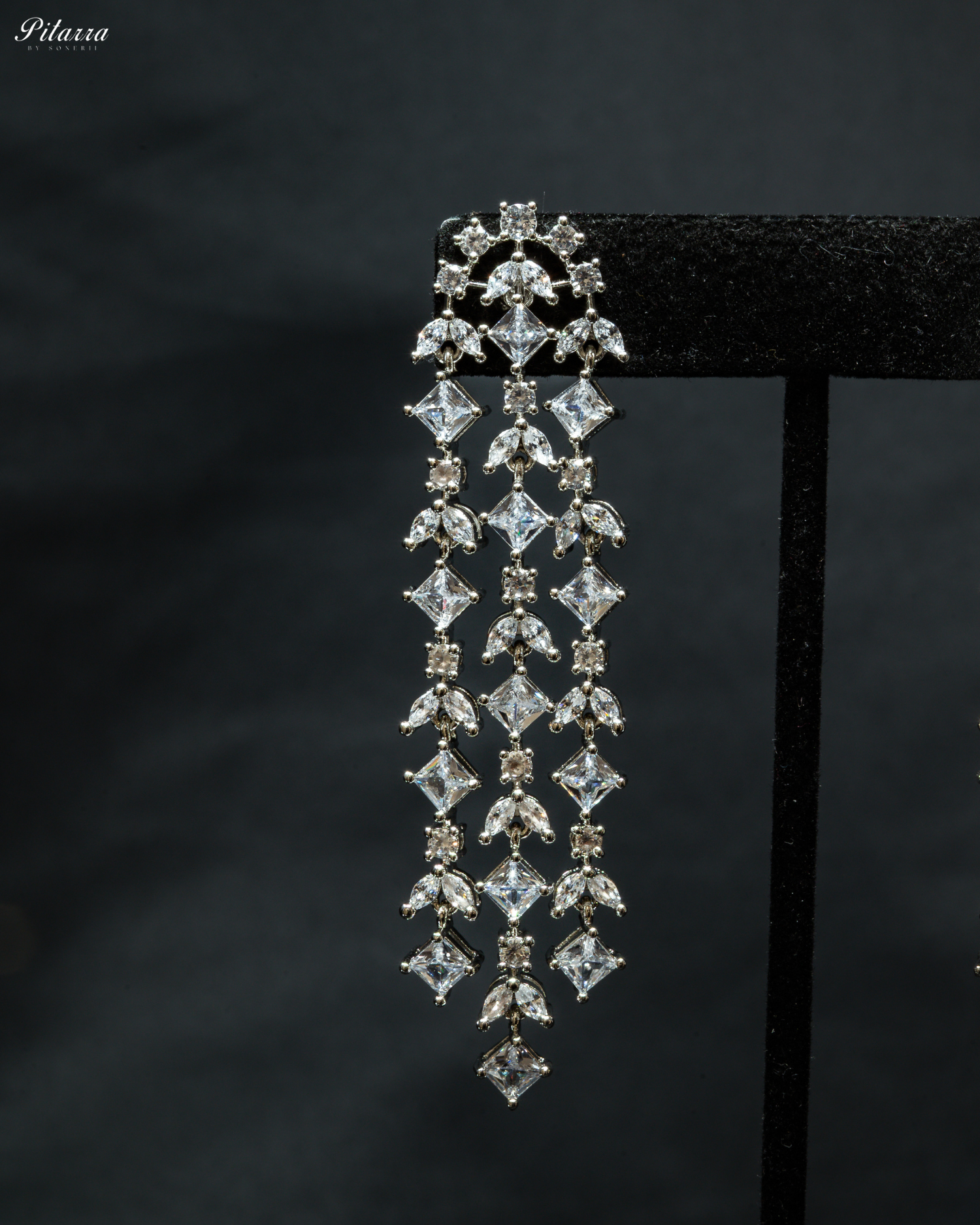 Long Statement Silver Dangler Earrings