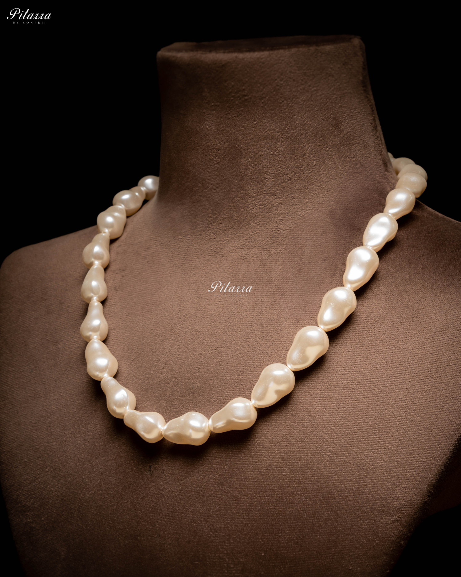White Baroque Pearl Statement Necklace Set