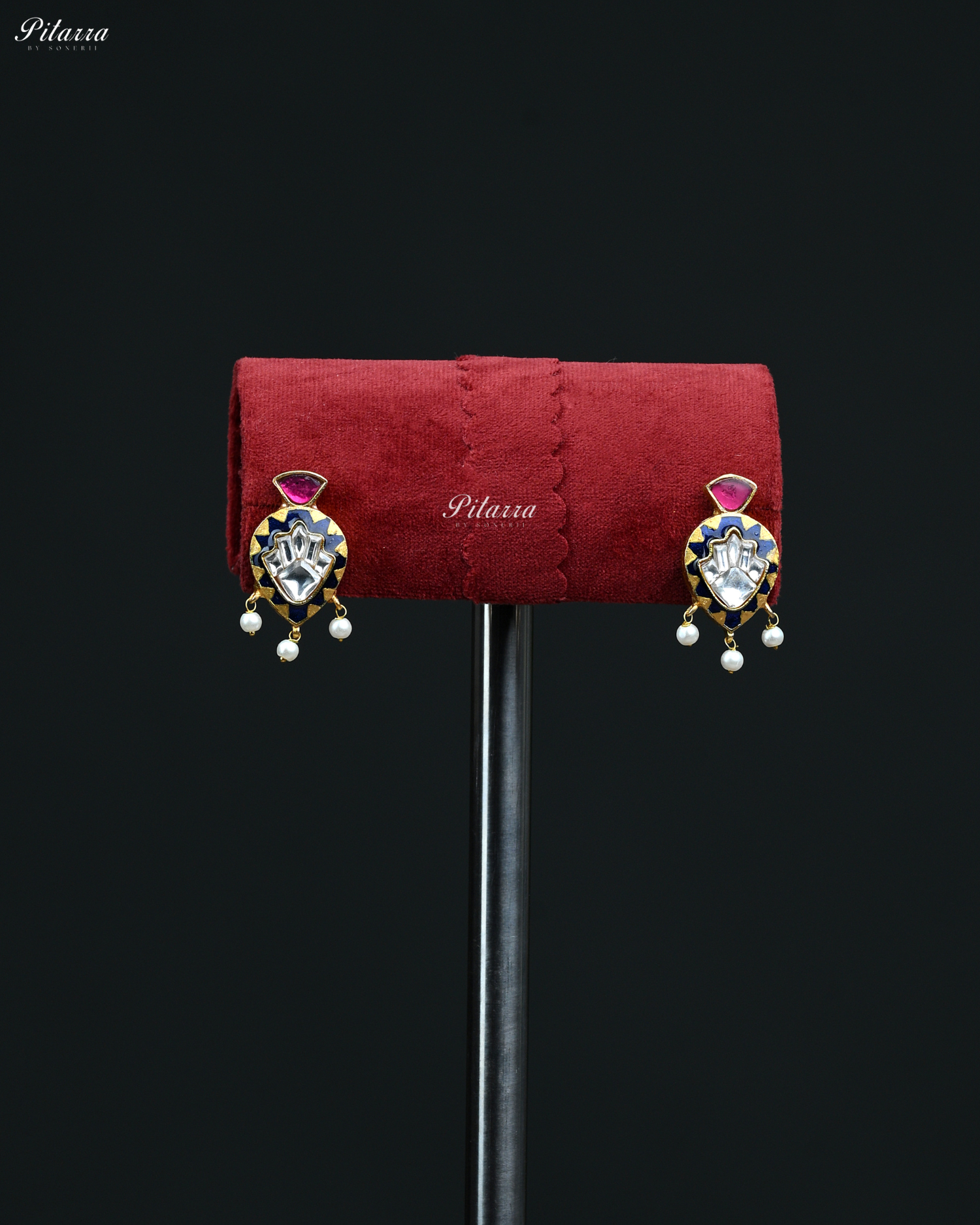 Blue Drop Exclusive Meena Kundan Necklace set