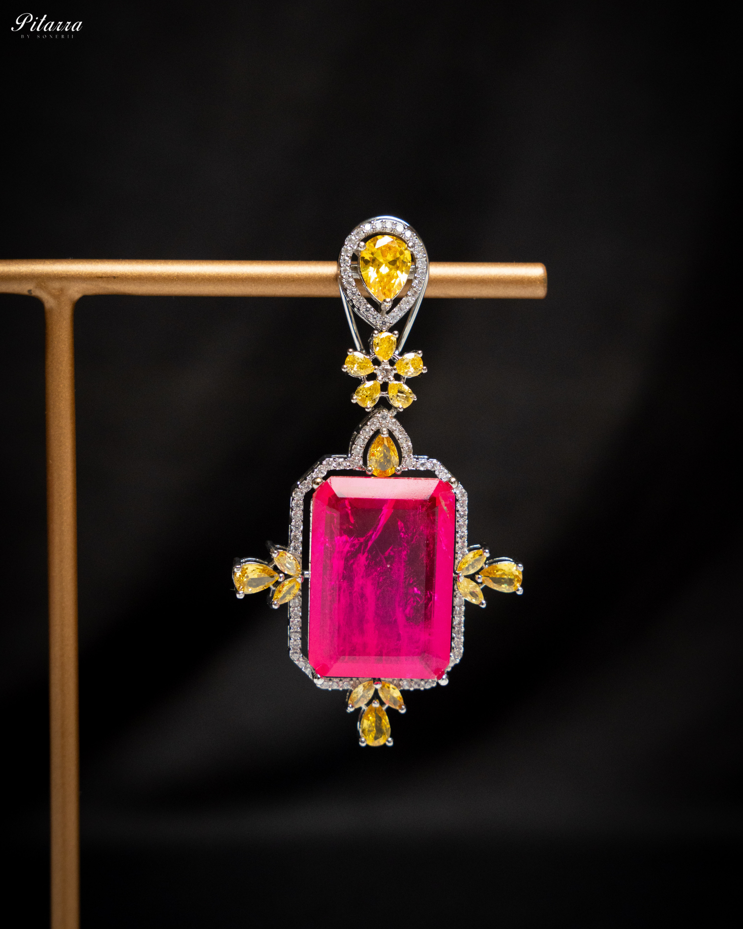 Pink Doublet Dangler Earrings