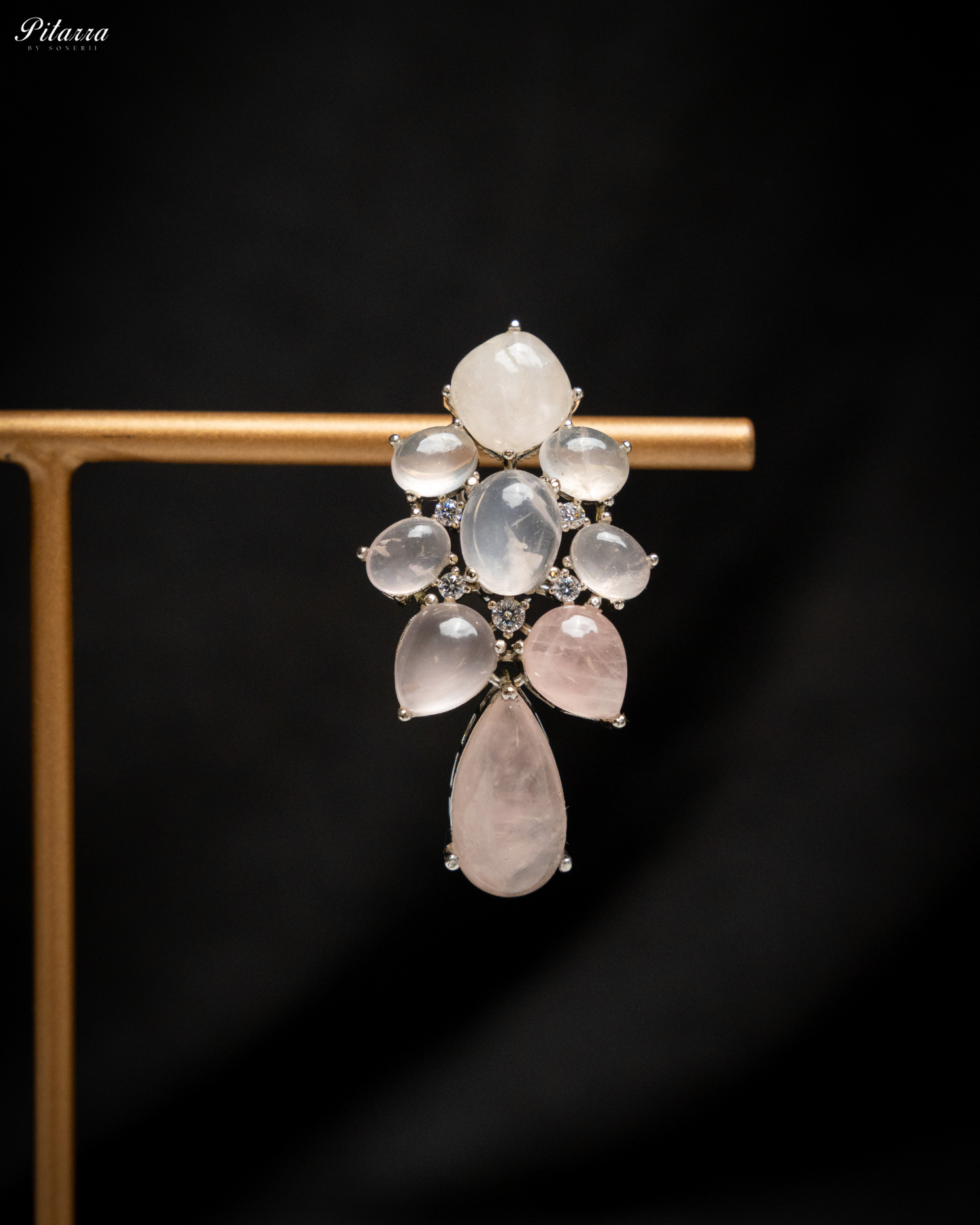 Peach Doublet Drop Earrings